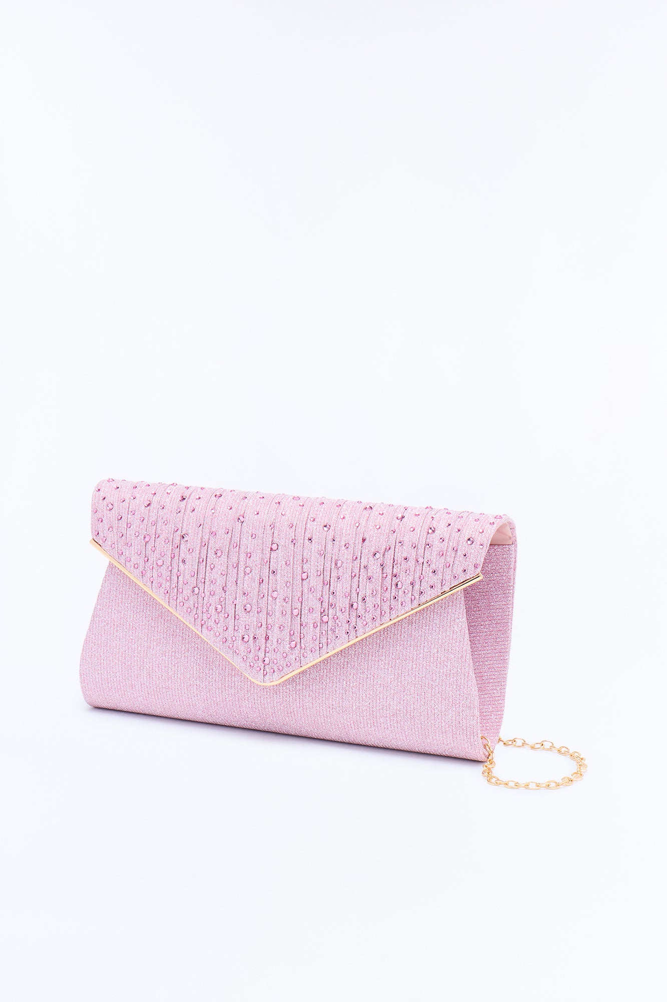 Dew Drops Sequin Clutch Handbag - Pink
