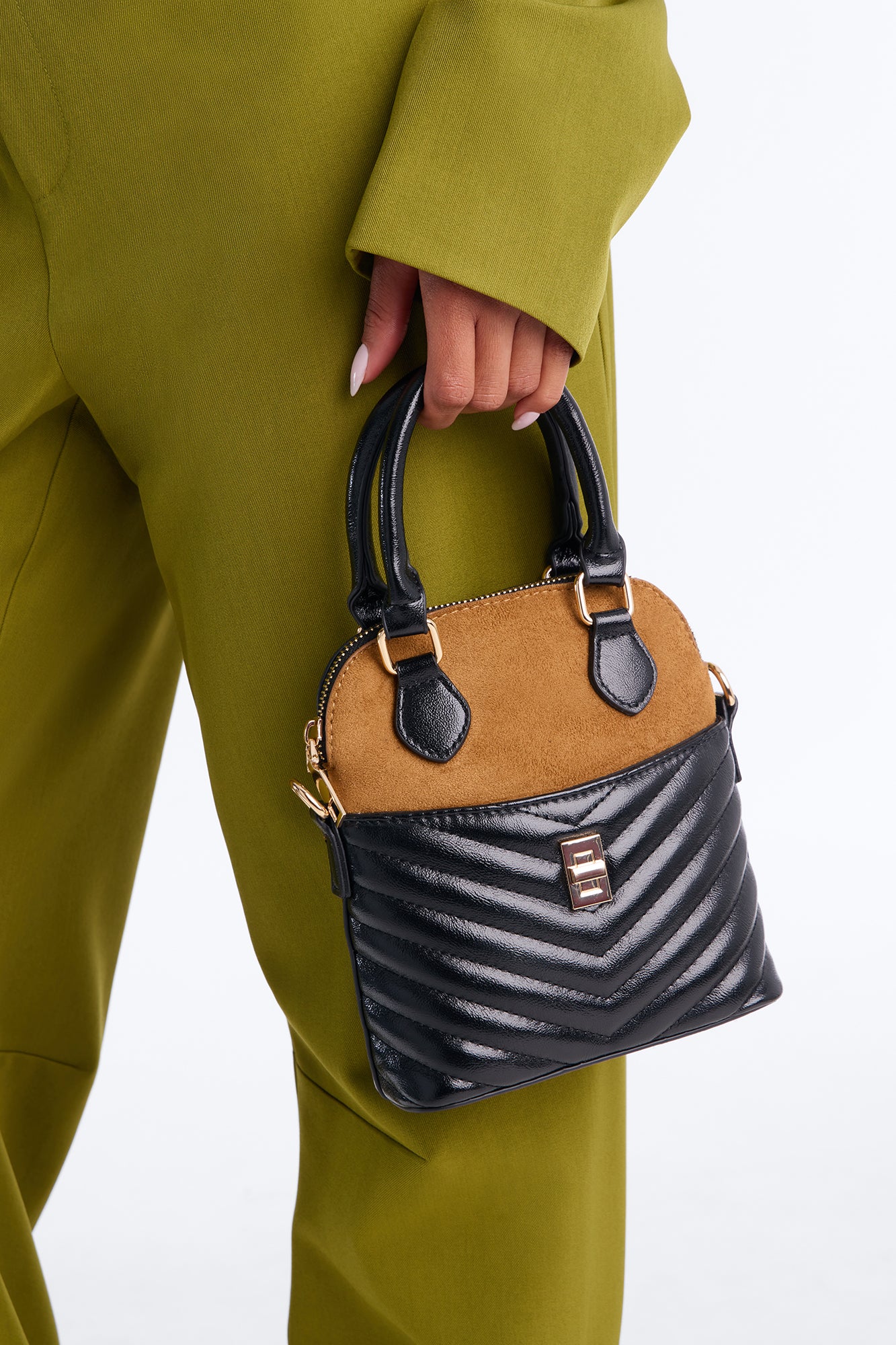 Show Me Love Faux Leather Handbag - Black/combo