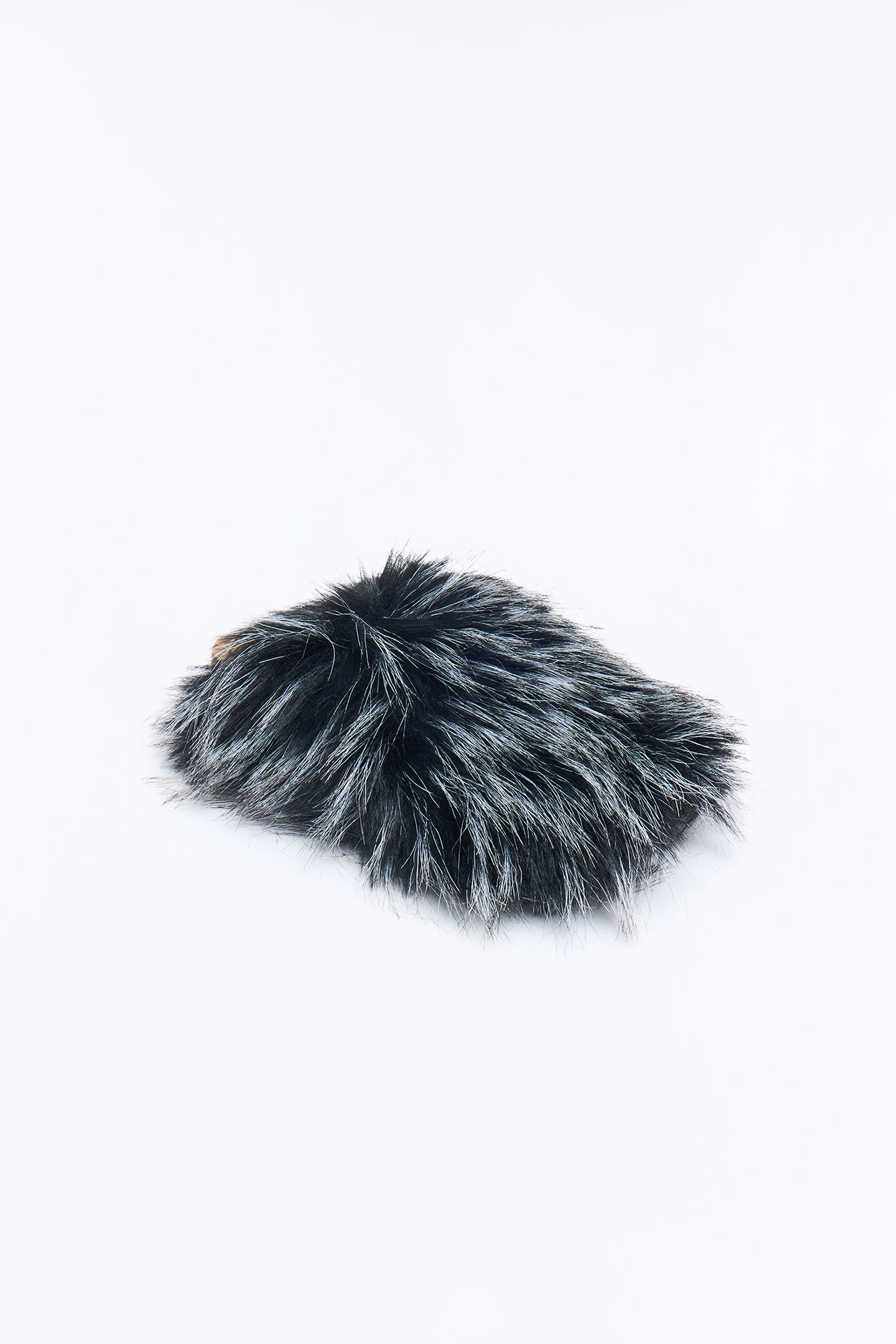 Mini Can't Miss It Faux Fur Slippers - Black/White