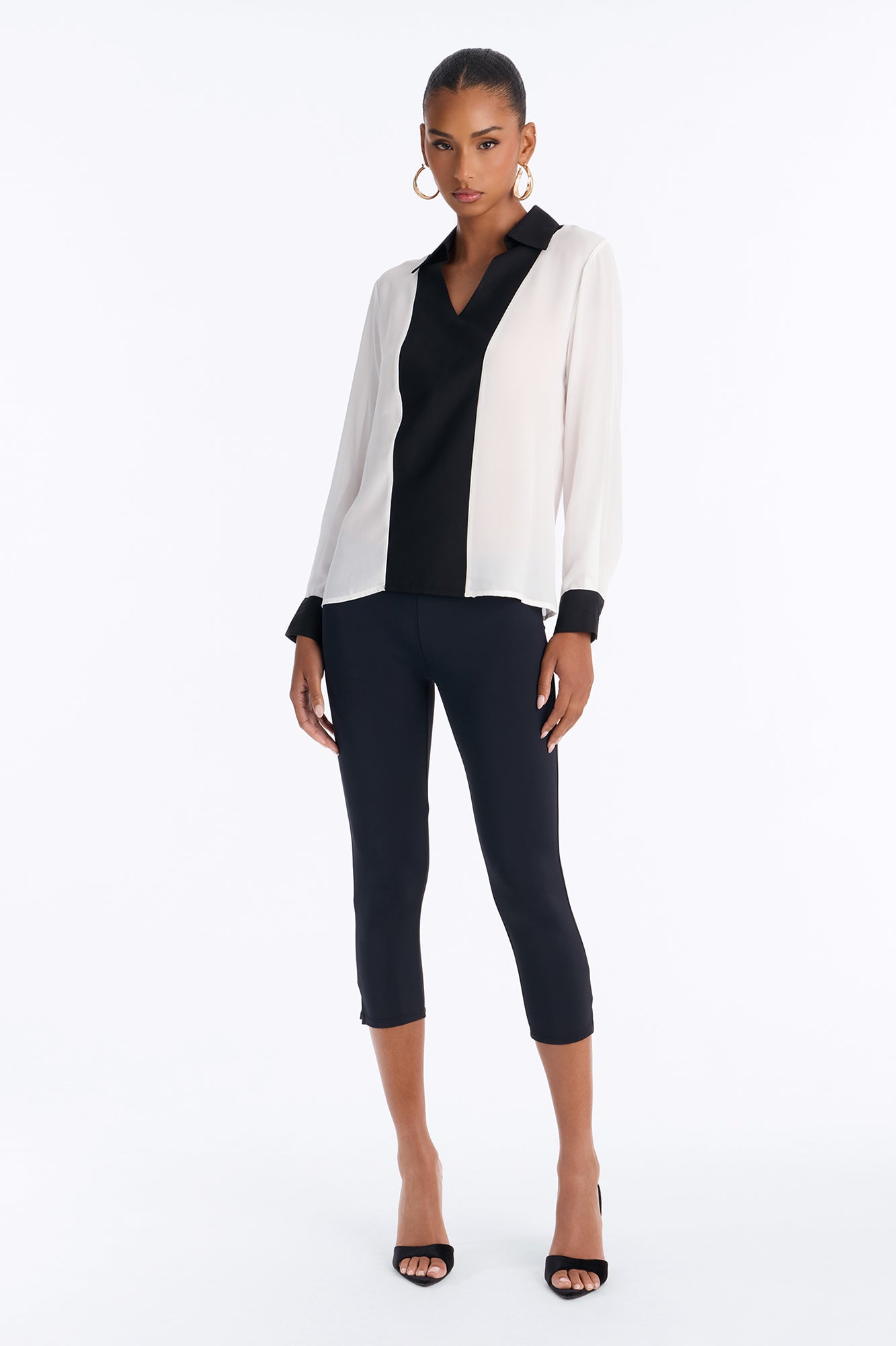 Next Meeting Colorblock Shirt - White/Black