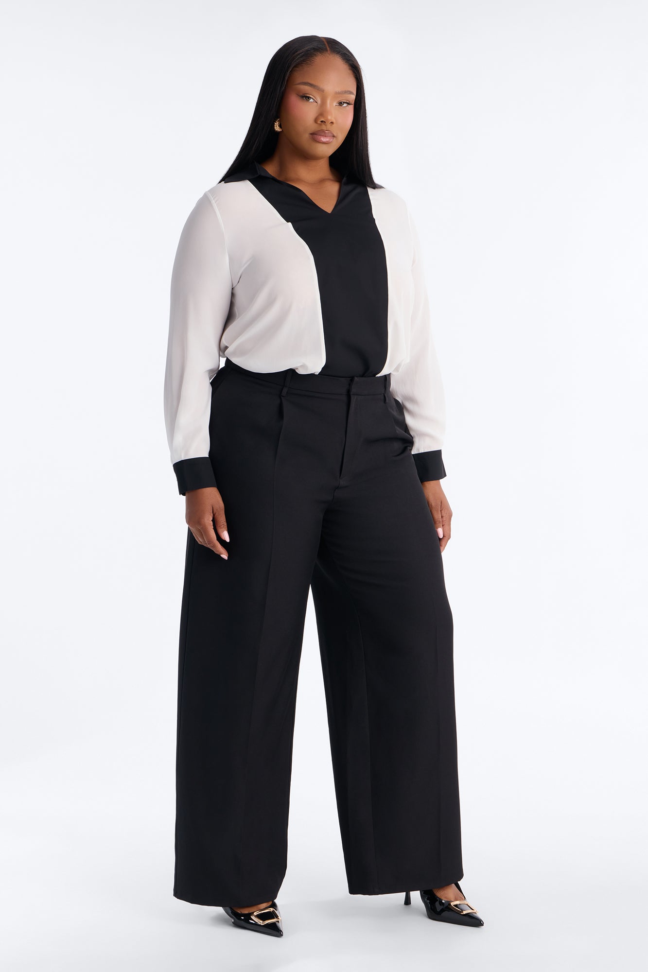 Next Meeting Colorblock Shirt - White/Black