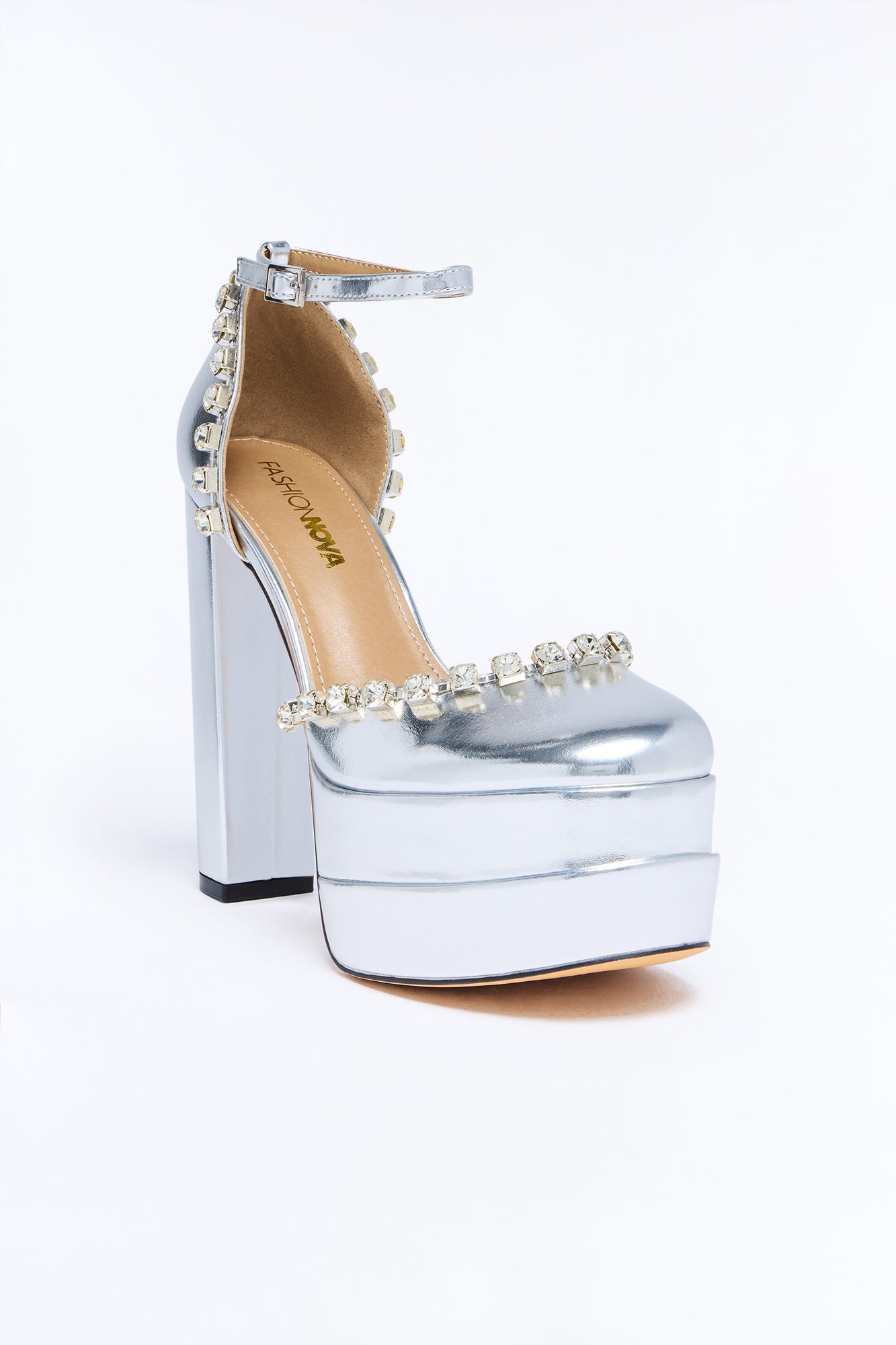 All Night Platform Pumps - Silver