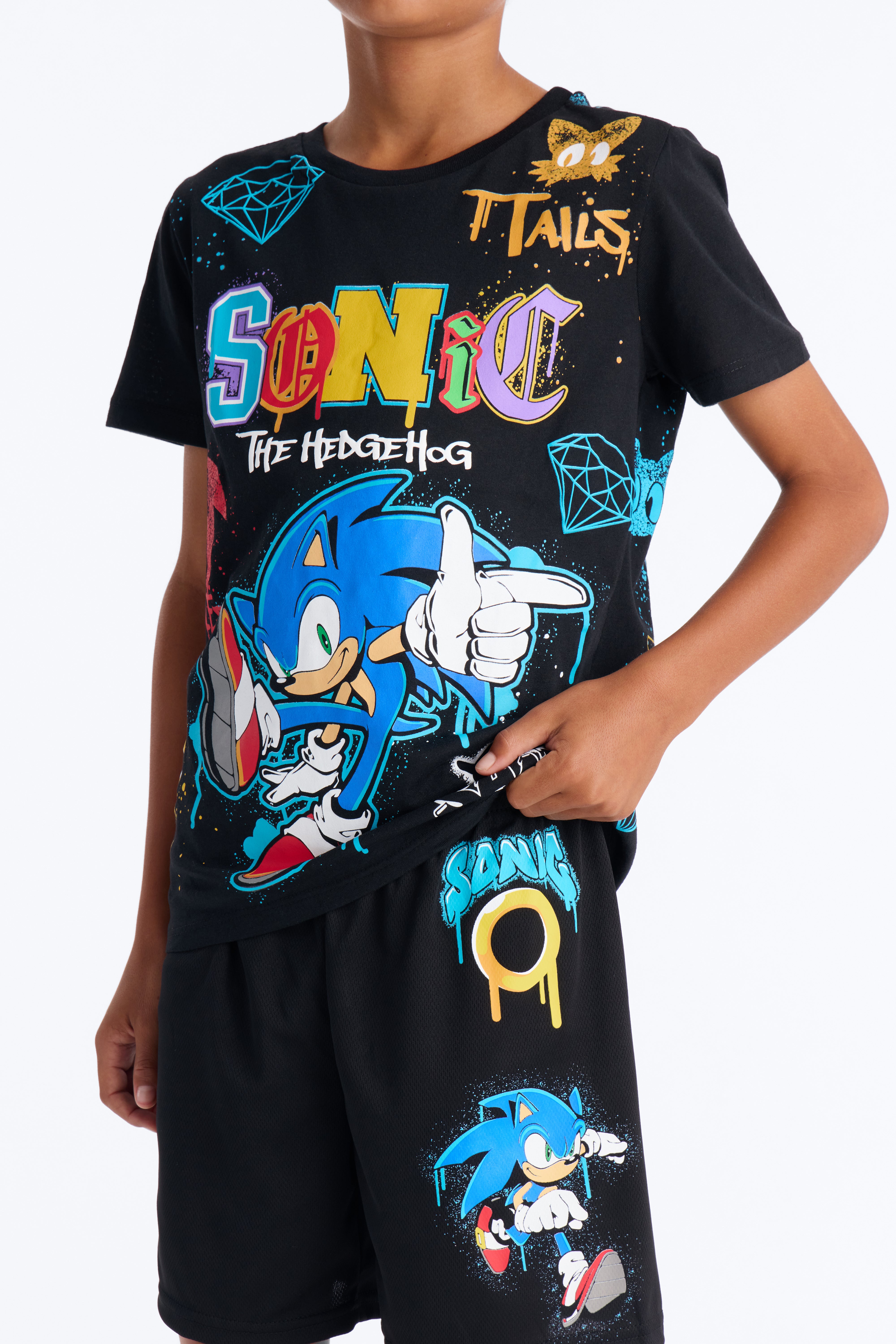 Mini Sonic vs Shadow Short Set - Black