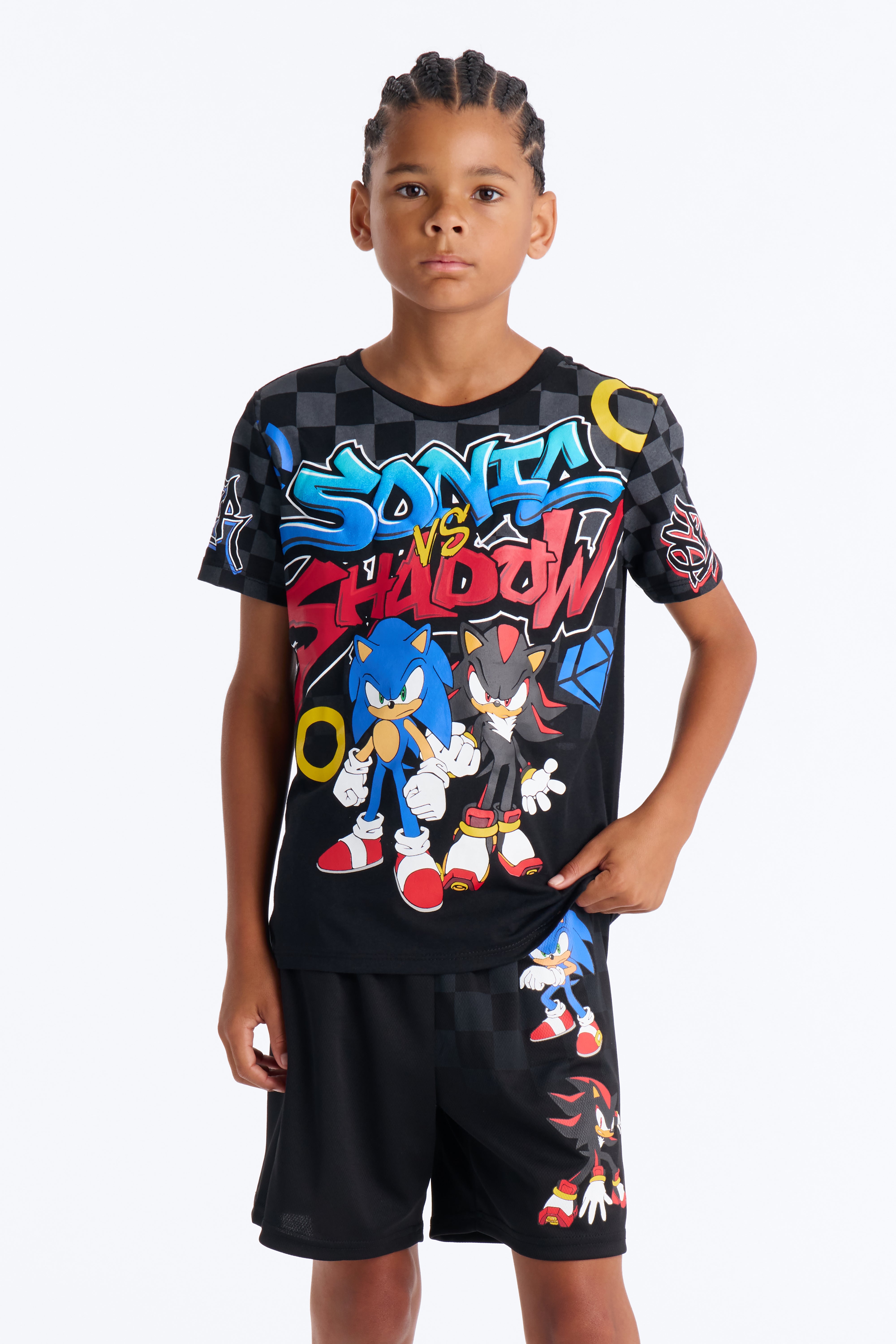 Mini Sonic Gotta Go Fast Graffiti Short Set - Black