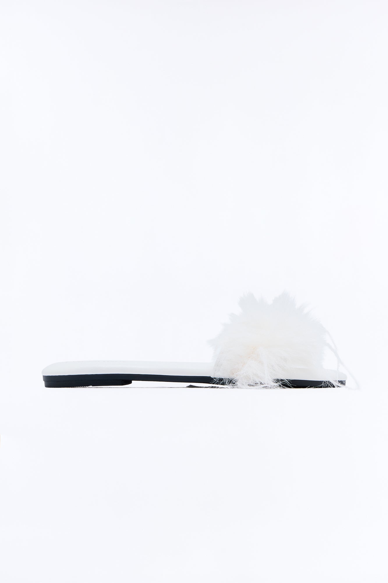 Marno Feather Trim Sandals - White
