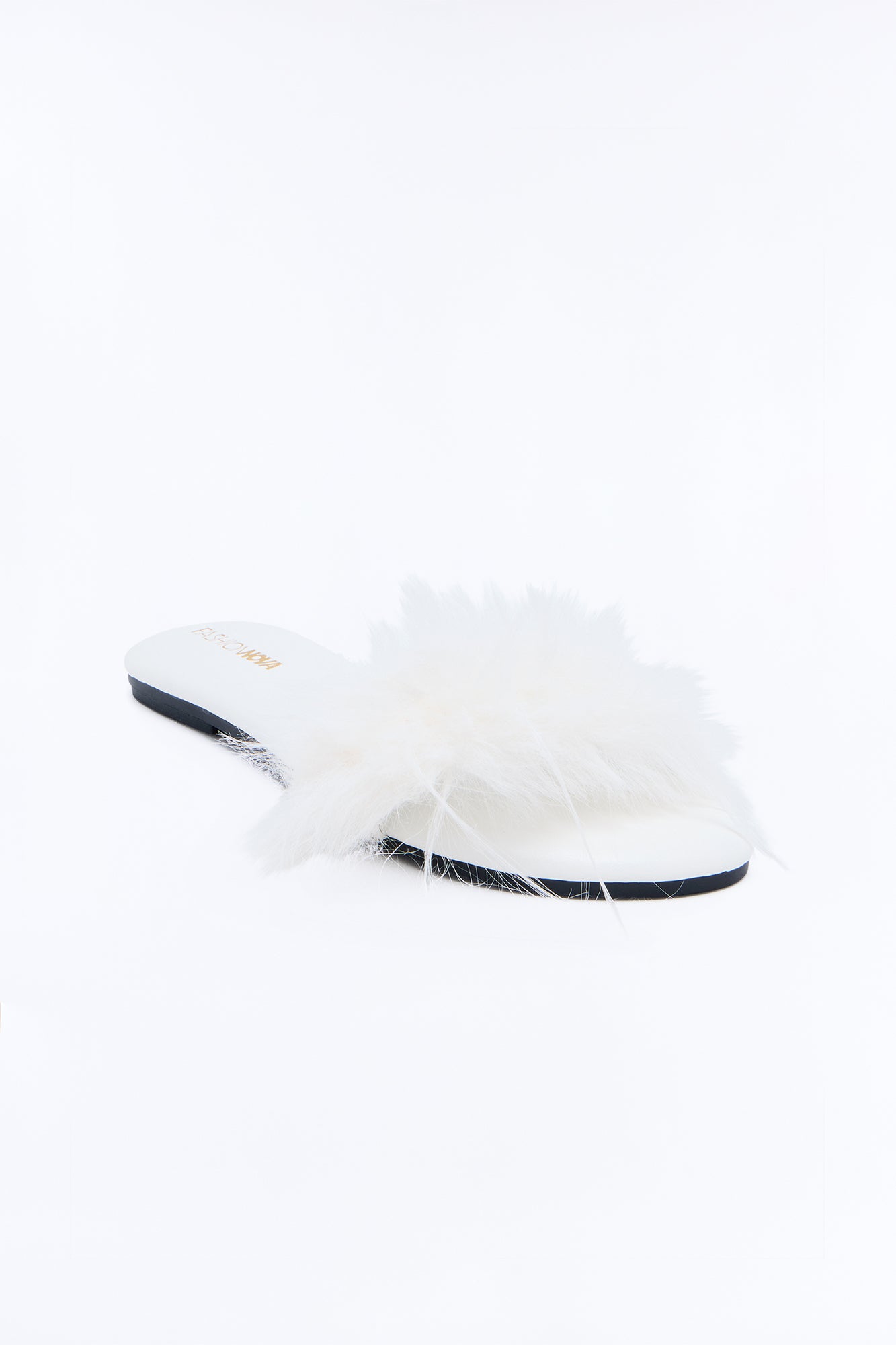 Marno Feather Trim Sandals - White