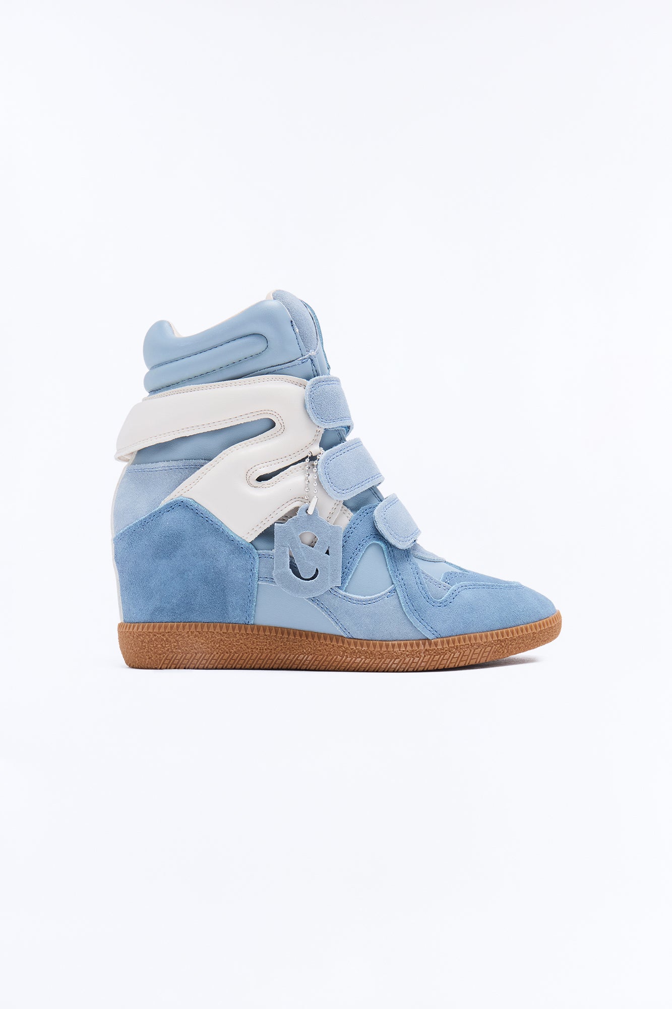 Steve Madden Mavis Suede Wedge Sneakers - Blue/combo