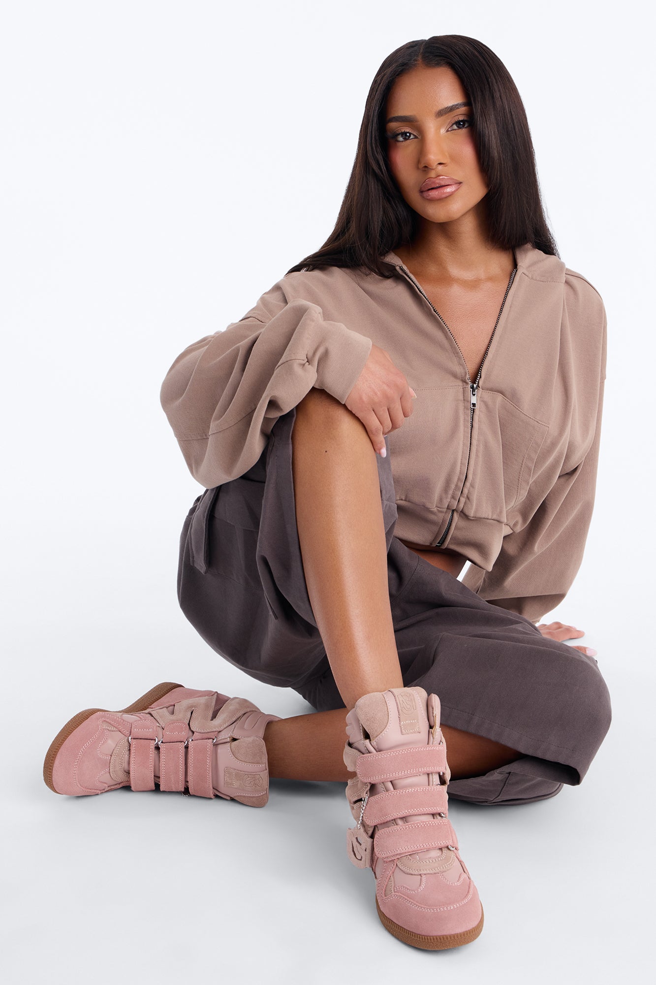 Steve Madden Mavis Suede Wedge Sneakers - Pink