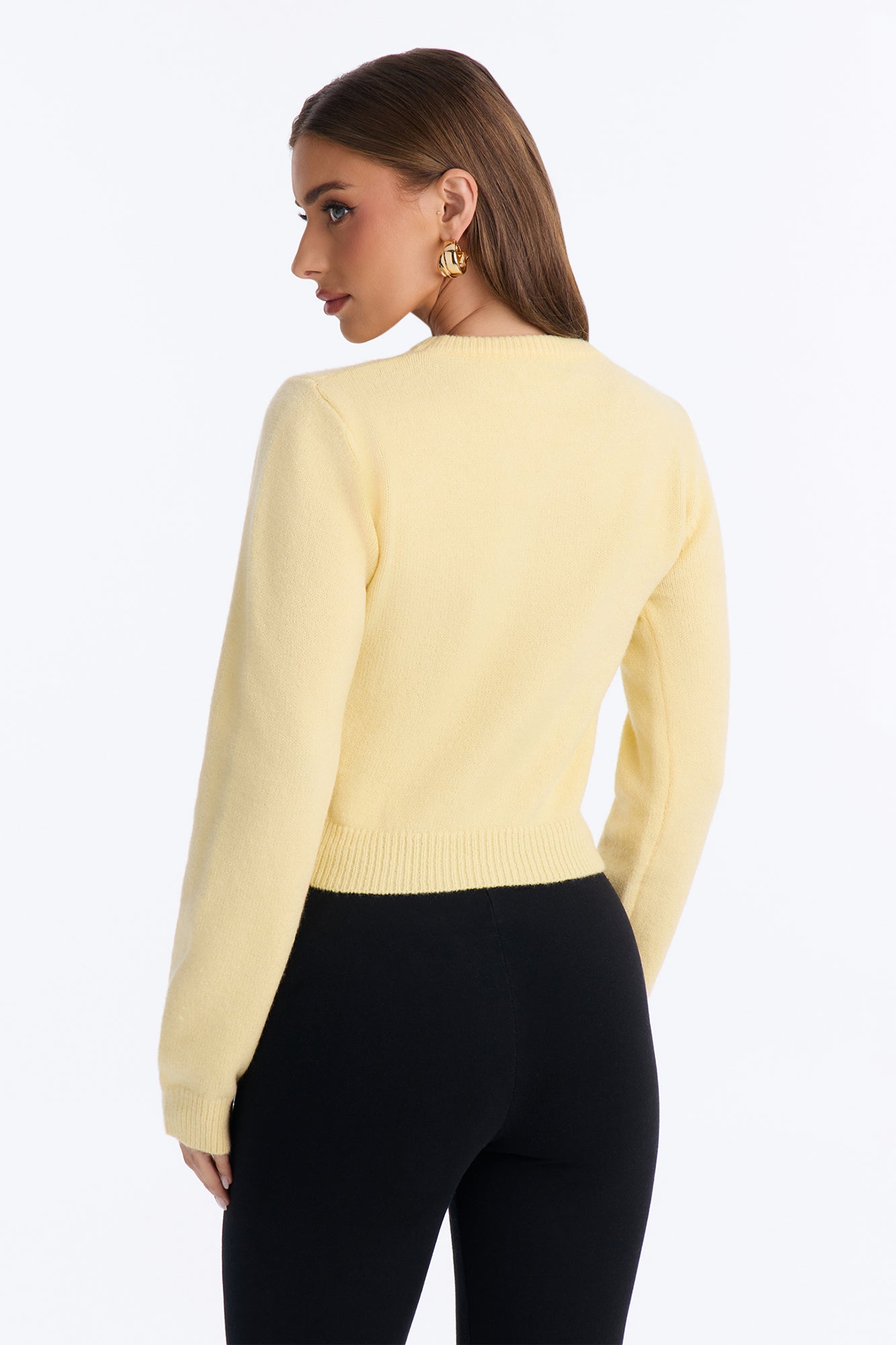 Orchard Air Pullover Twist Front Sweater - Butter Yellow