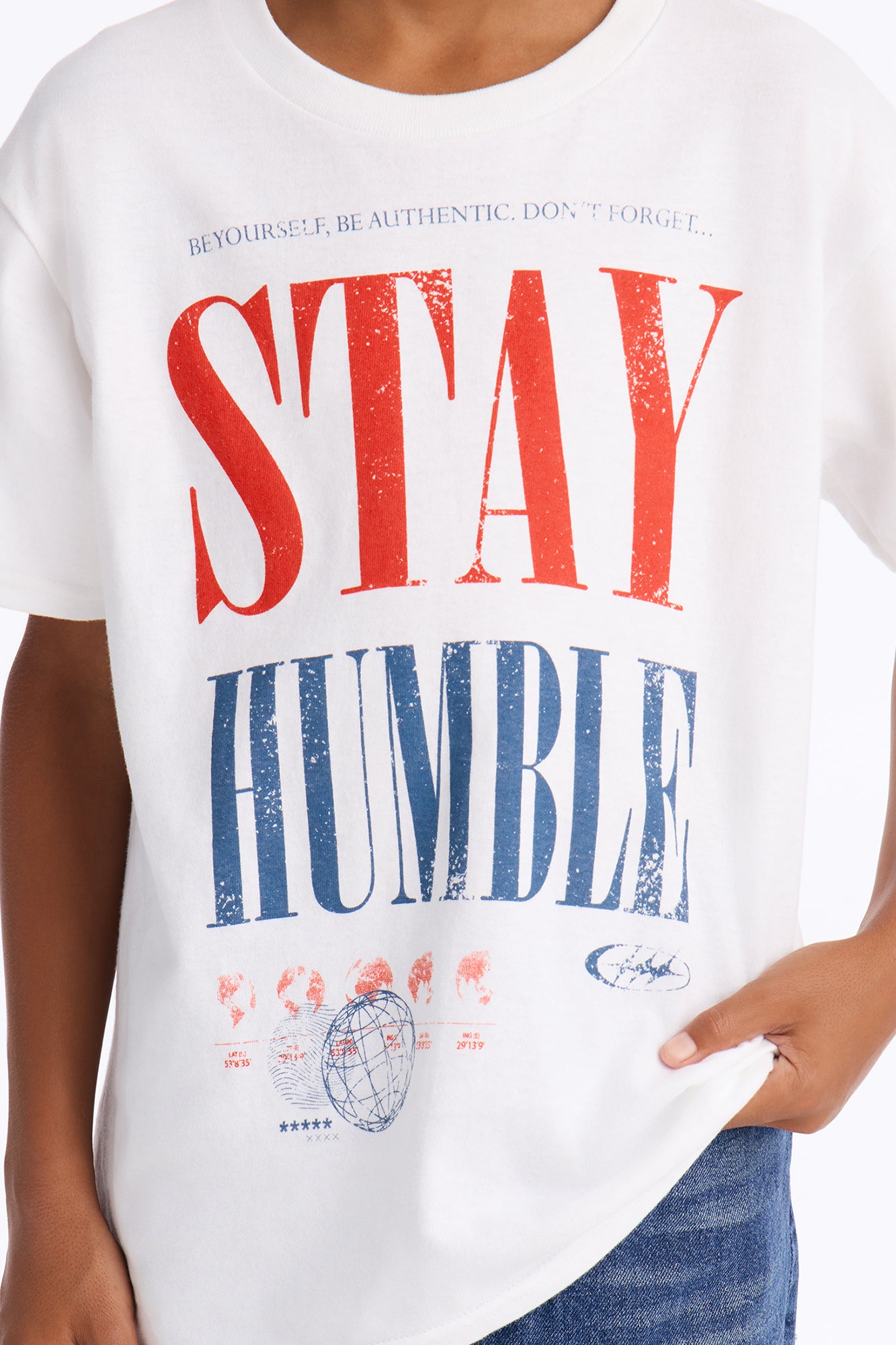 Mini Stay Humble Boxy Short Sleeve Tee - White