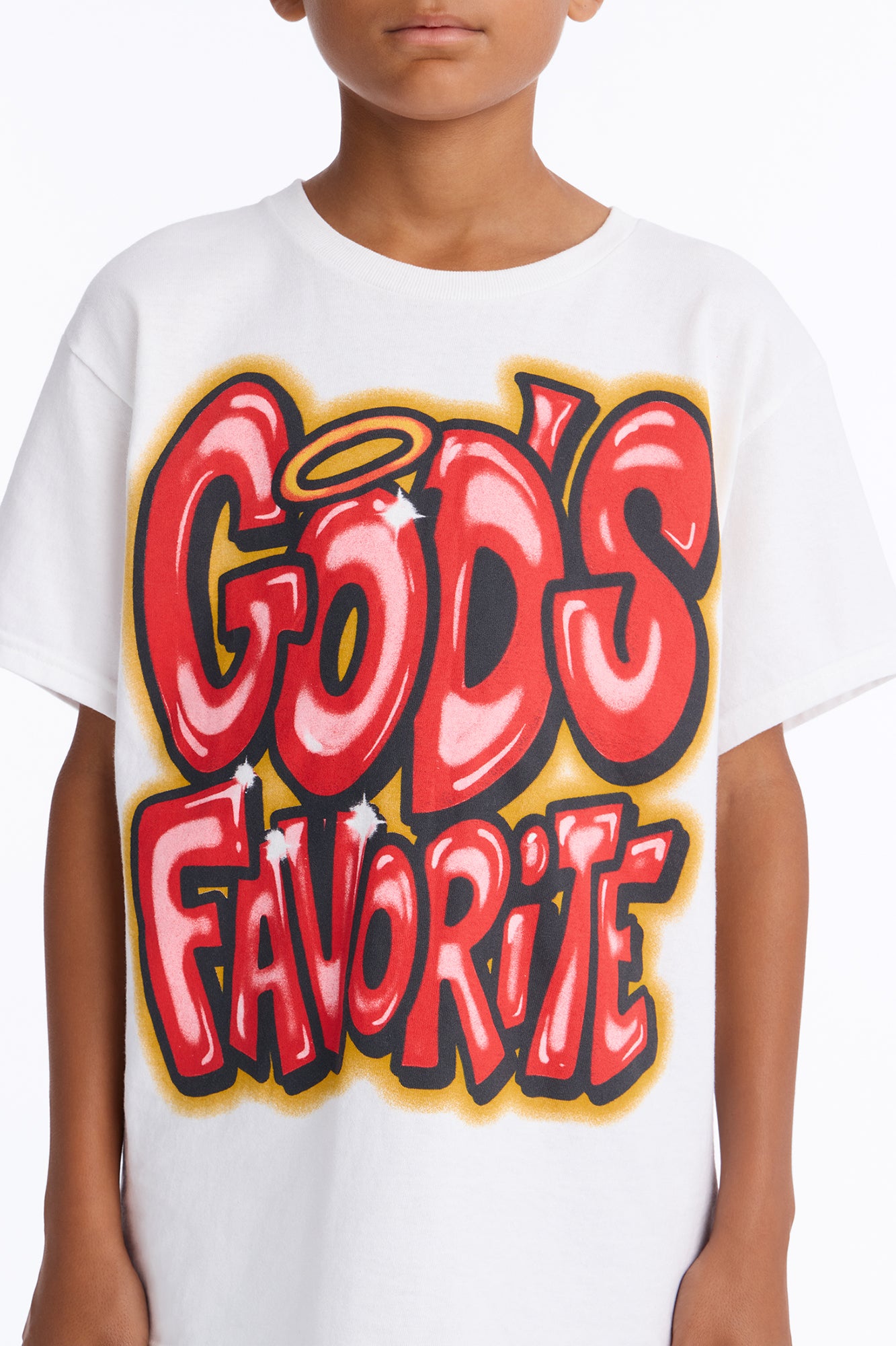 Mini God's Favorite Oversized Short Sleeve Tee - White