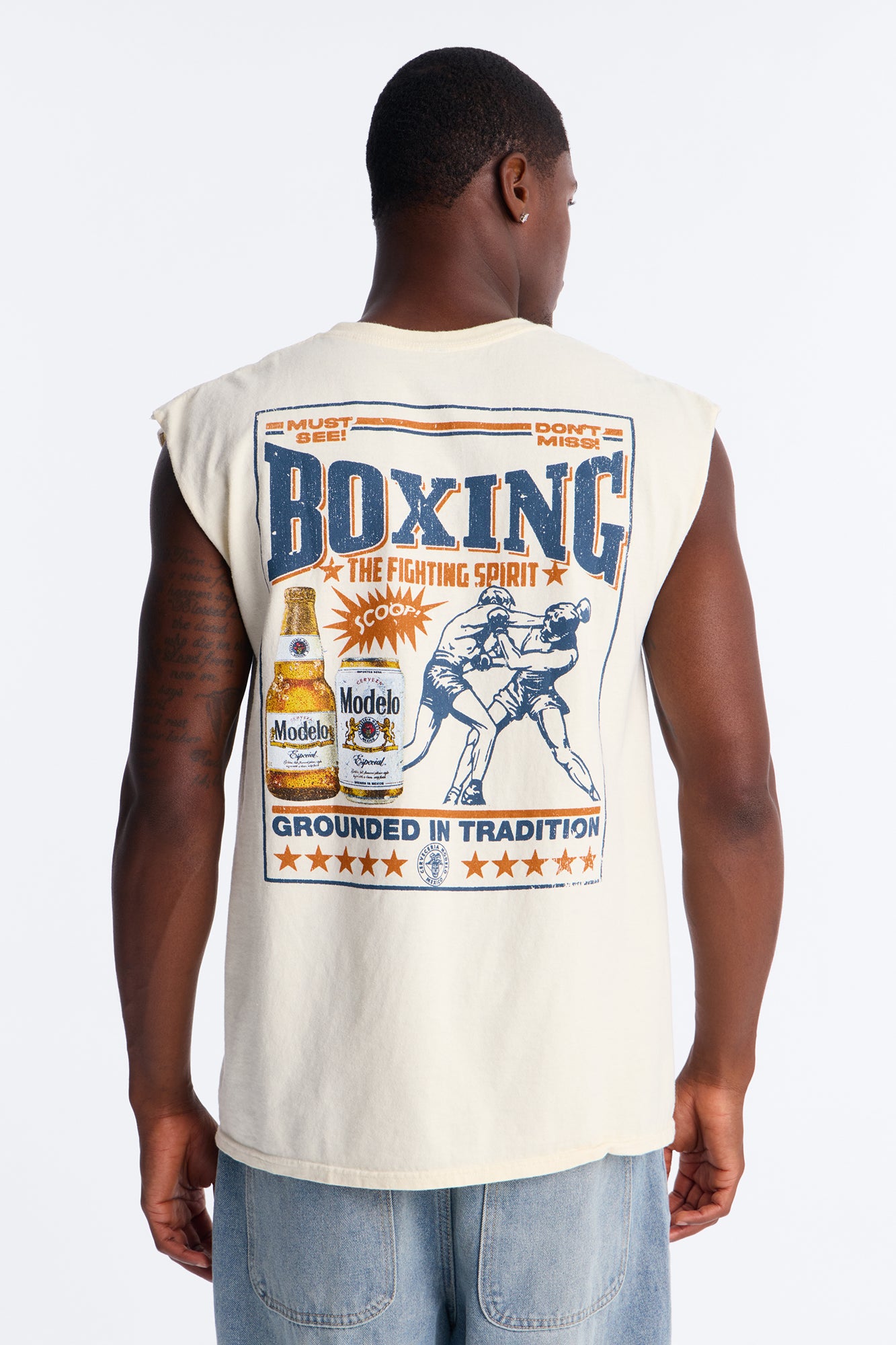 Modelo Boxing Vintage Muscle Tee - Sand