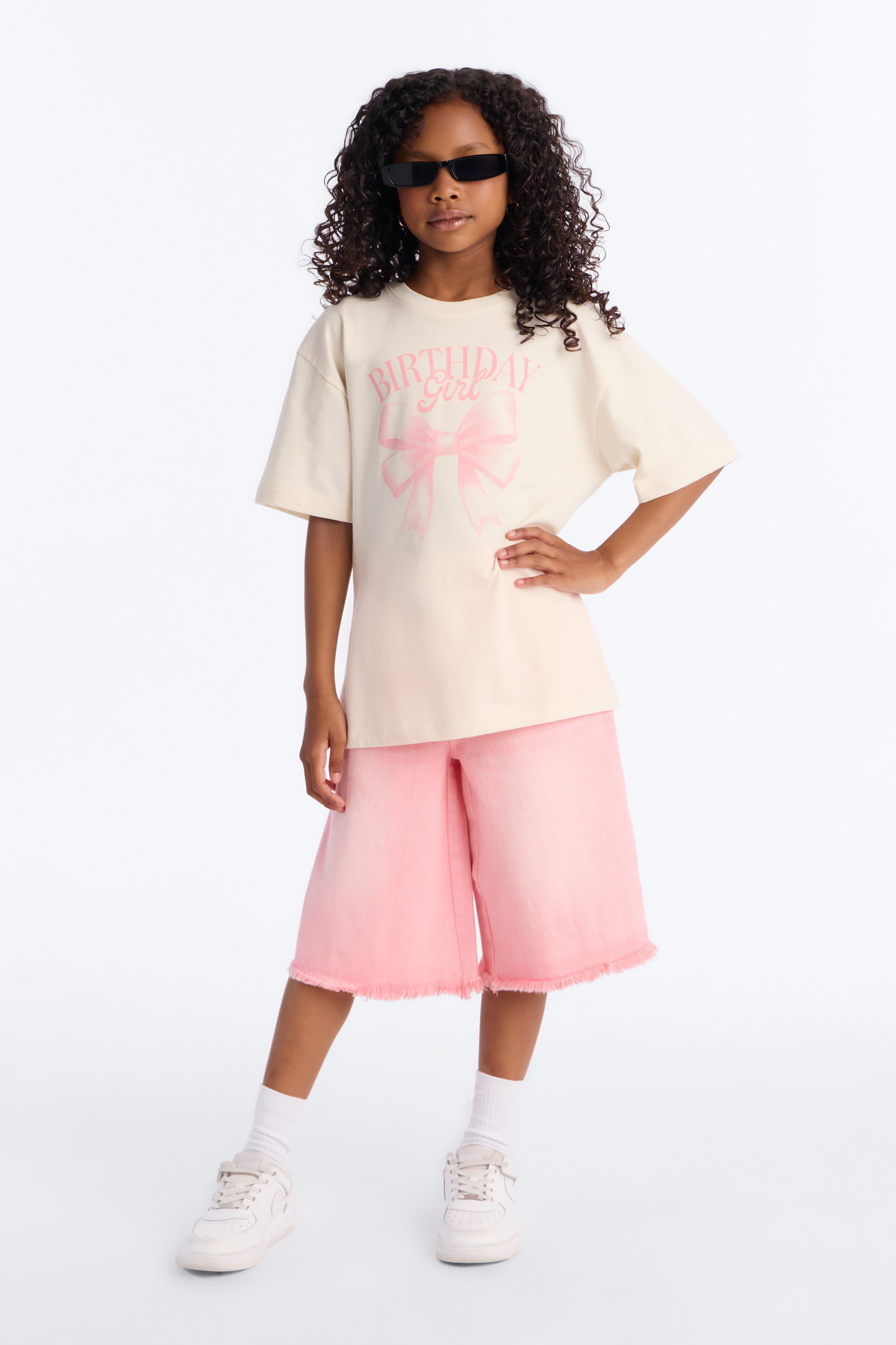 Mini Birthday Girl Short Sleeve Tee - Natural