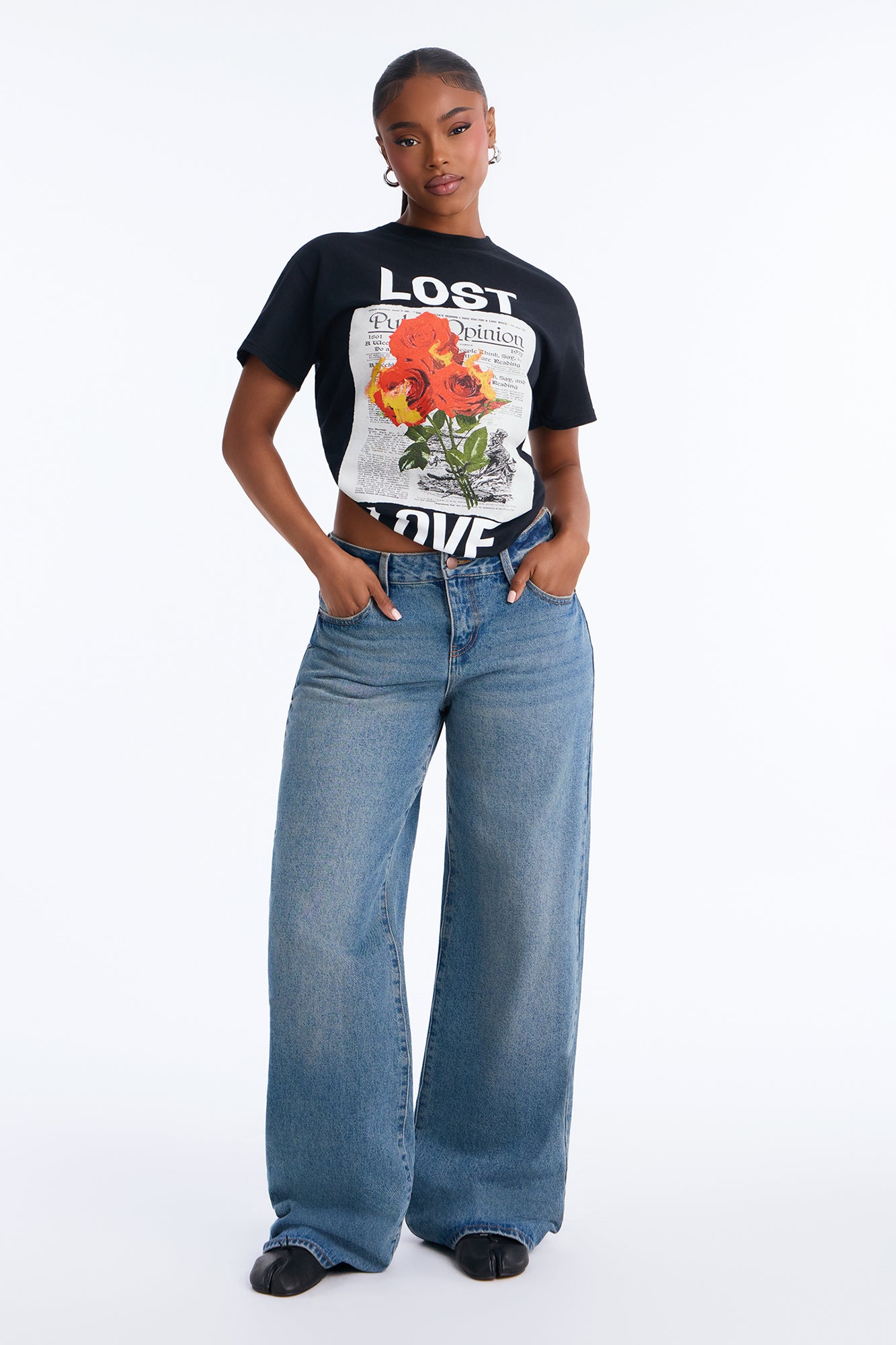 Lost In Love Graphic Tee - Black