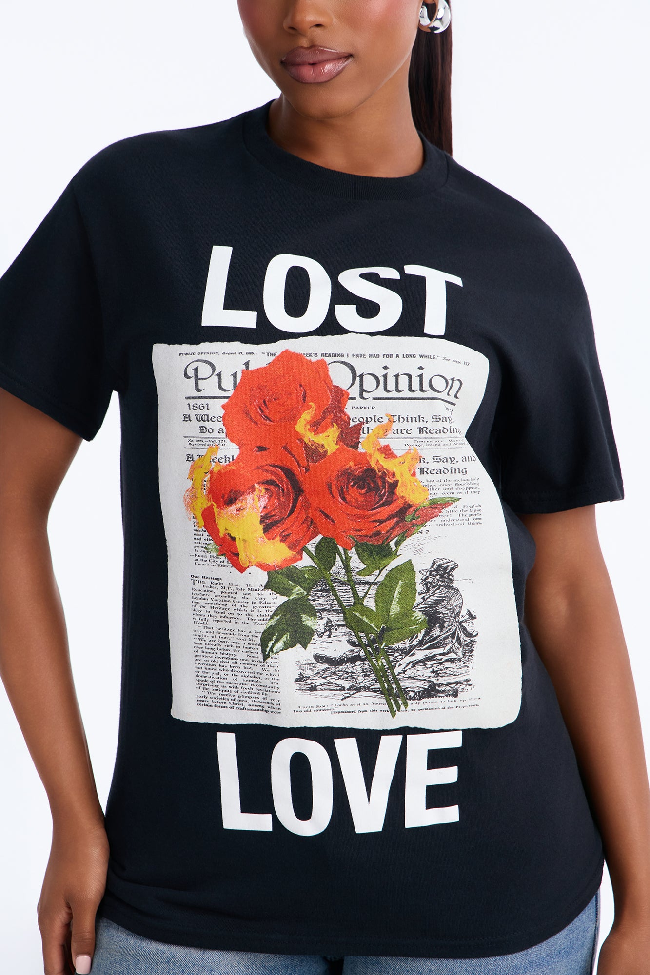 Lost In Love Graphic Tee - Black