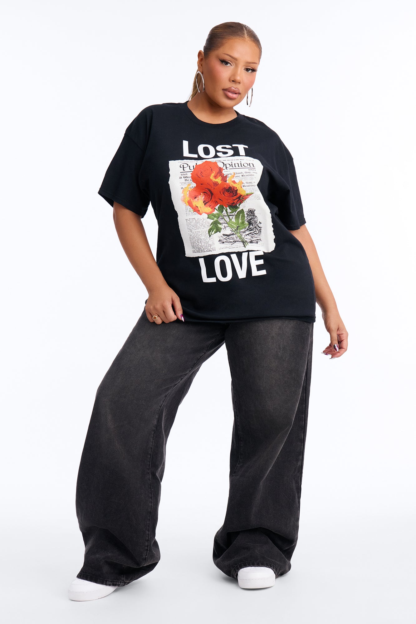 Lost In Love Graphic Tee - Black