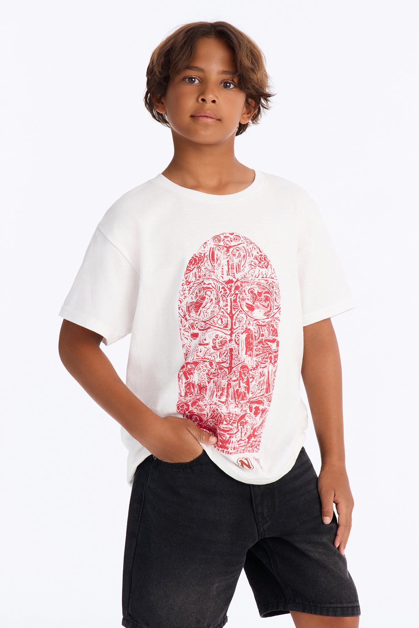Mini Forever Saint Oversized Short Sleeve Tee - White
