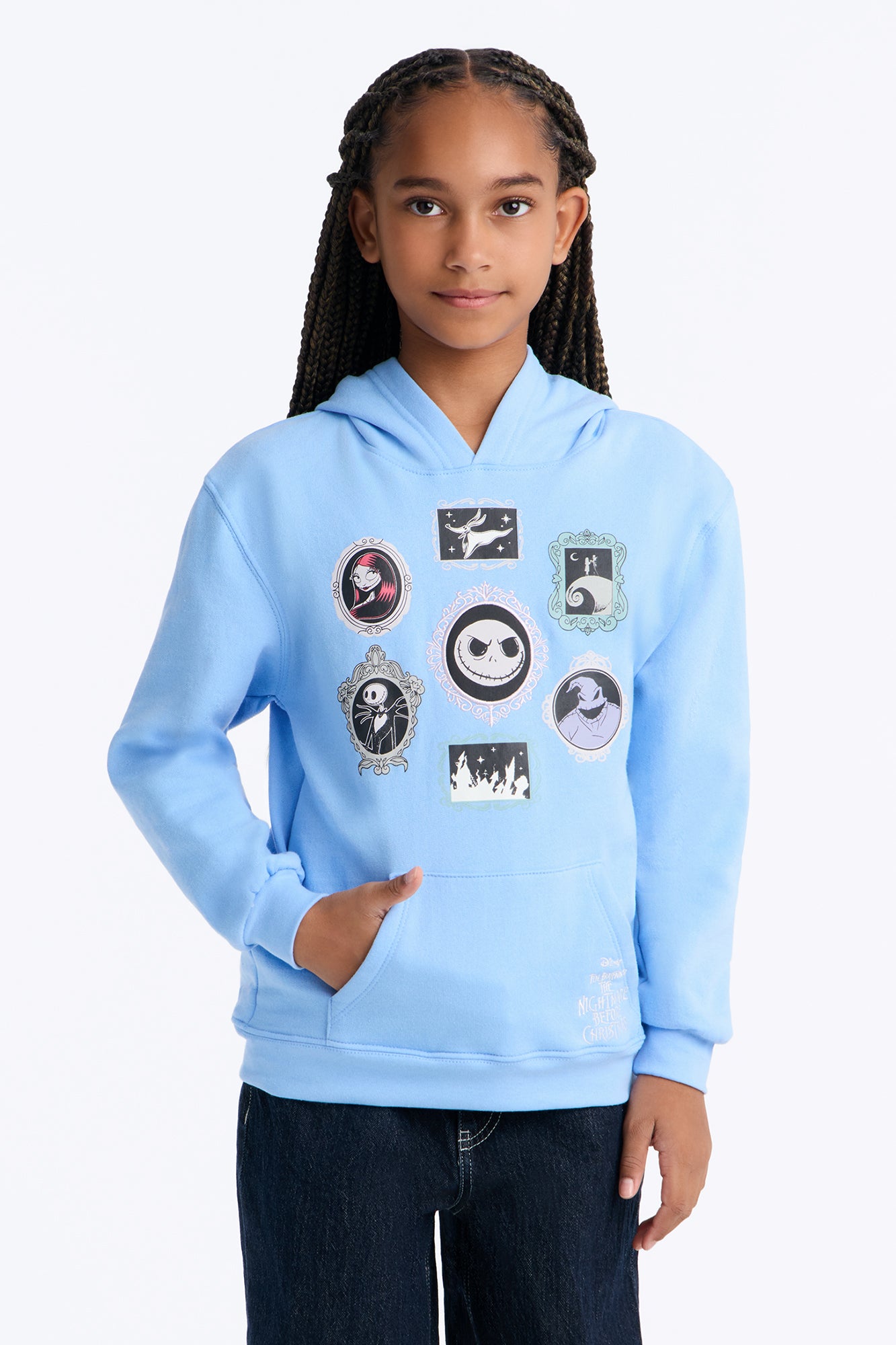 Mini Nightmare Before Christmas Work Of Art Pullover Hoodie - Periwinkle