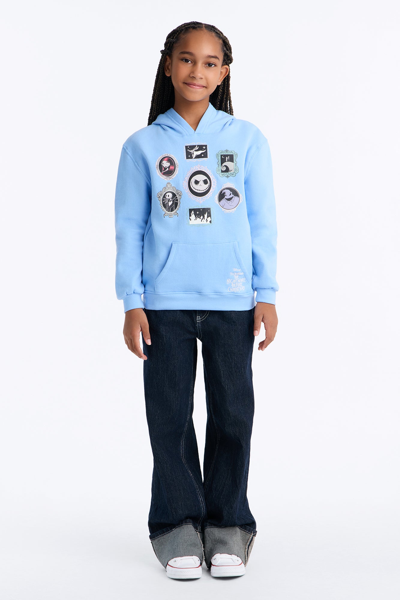 Mini Nightmare Before Christmas Work Of Art Pullover Hoodie - Periwinkle