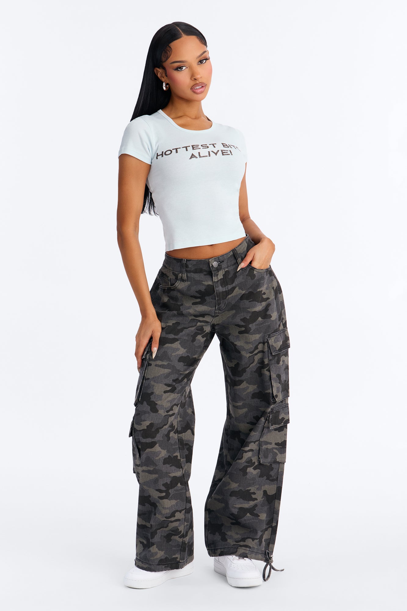 Hottie Alert Baby Tee - Light Blue