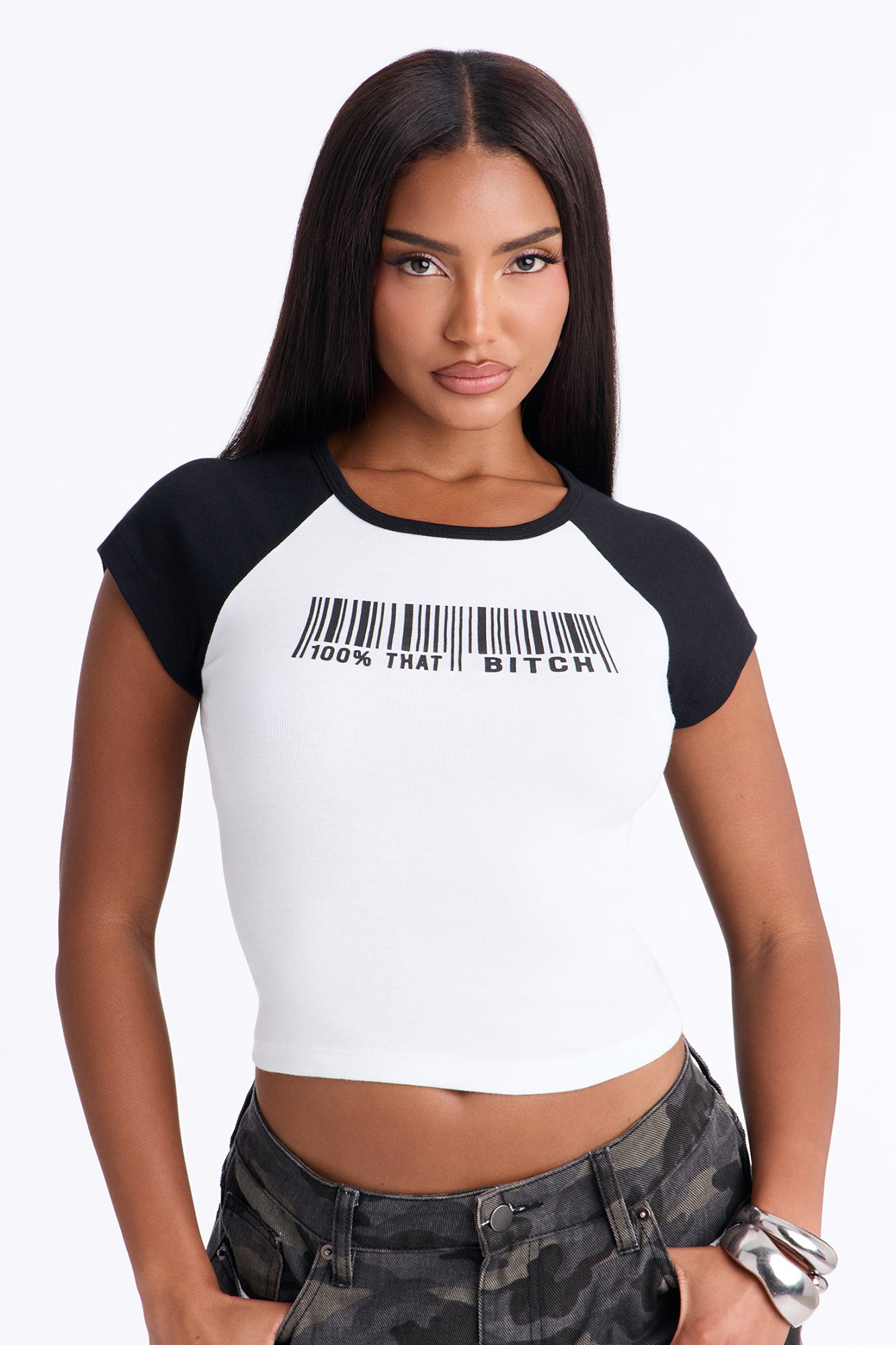 She's That Girl Baby Tee - White/combo