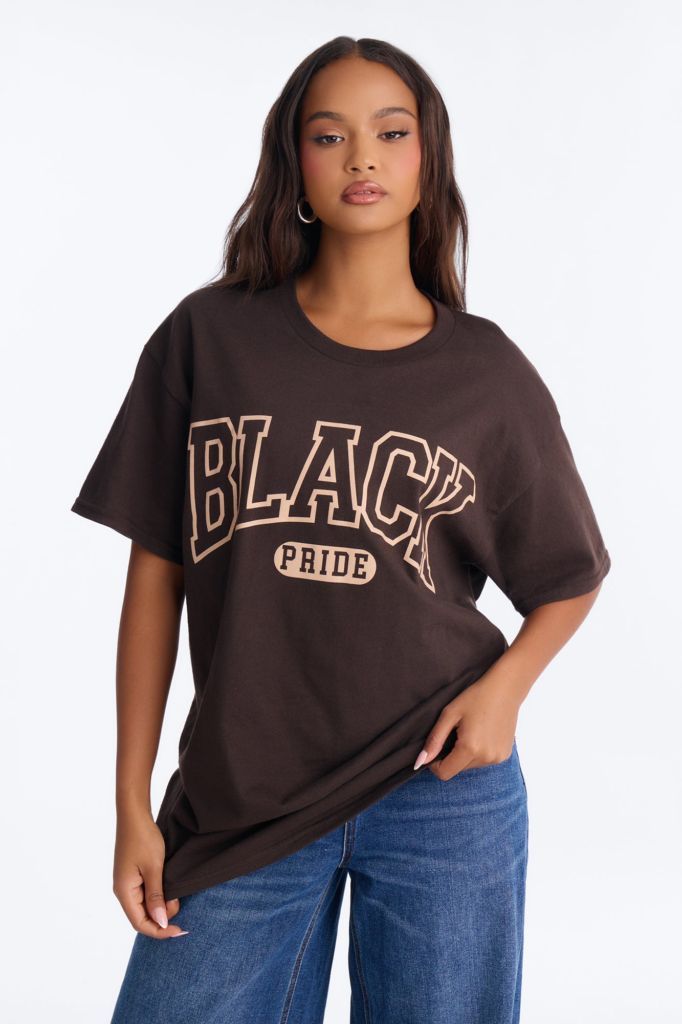 Black Pride Varsity Tee - Chocolate