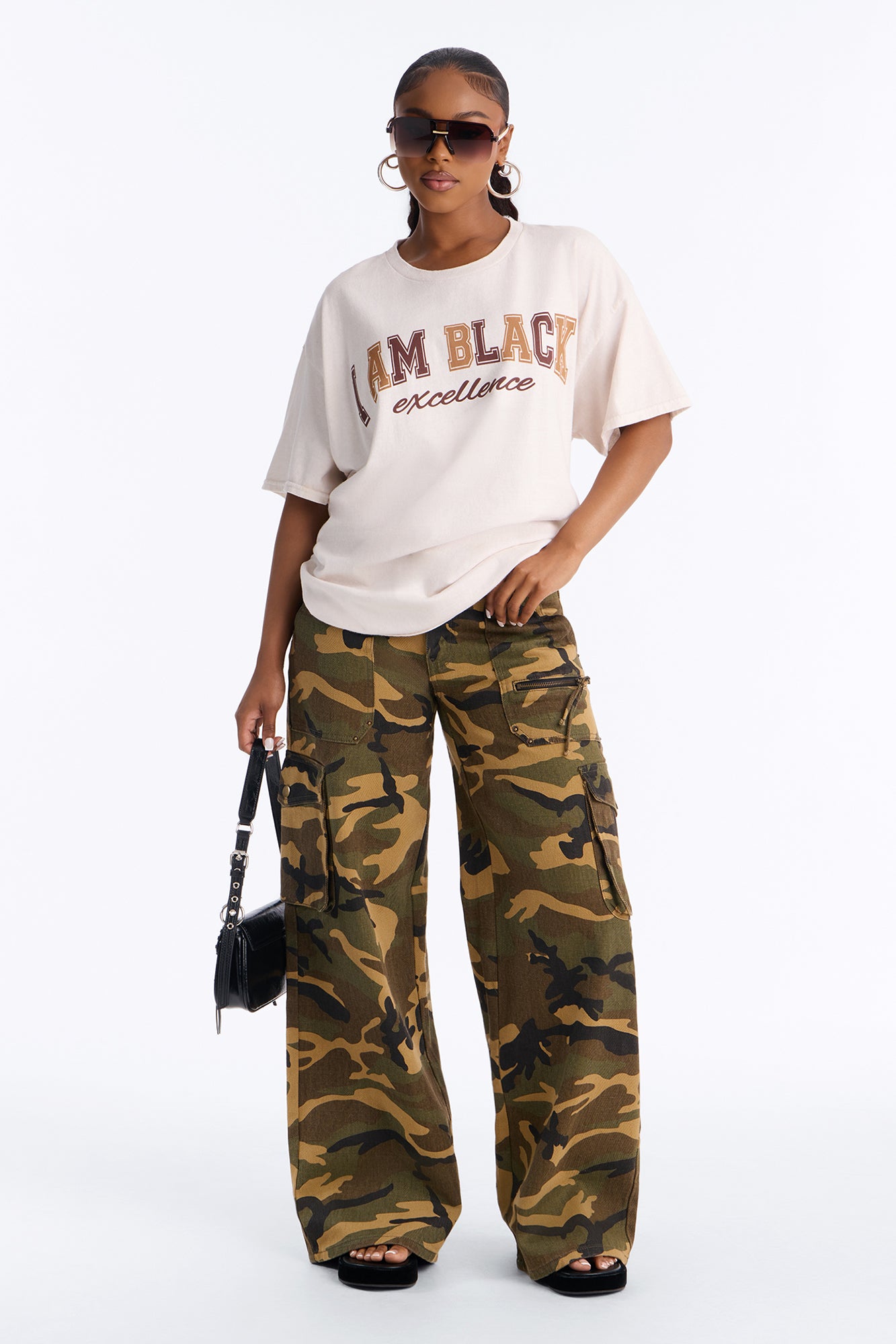 I Am Black Excellence Washed Tee - Off White