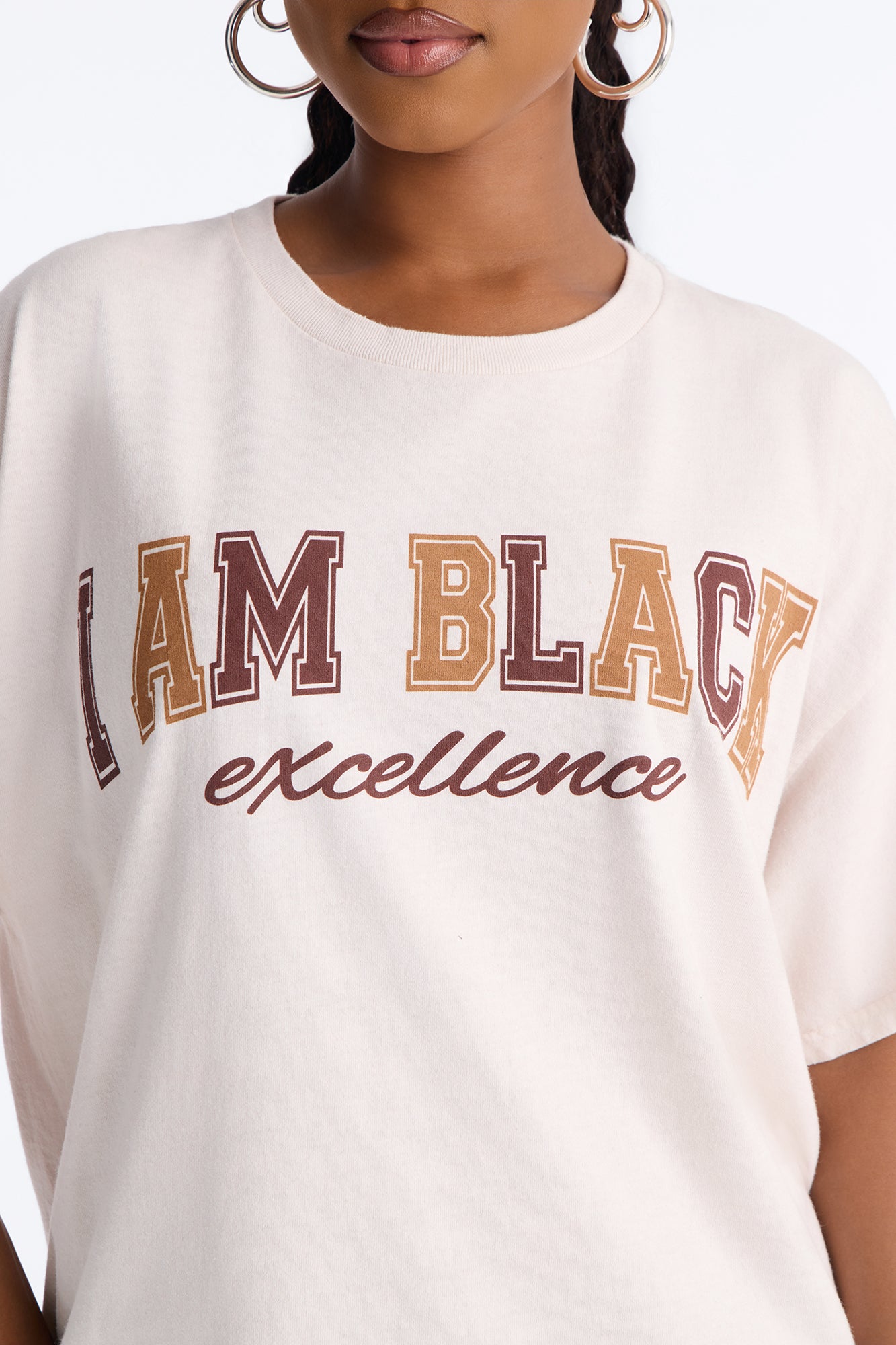 I Am Black Excellence Washed Tee - Off White