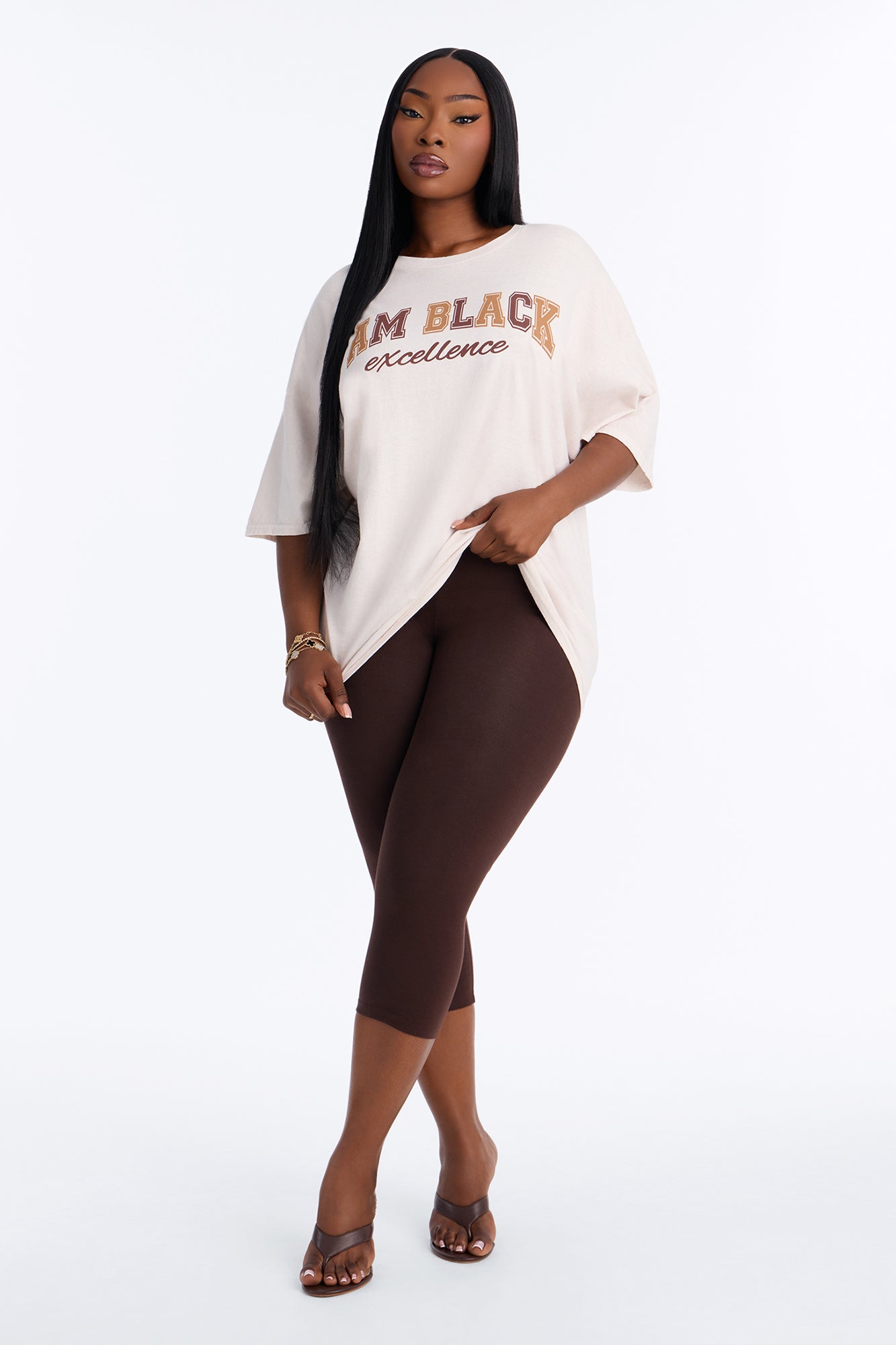 I Am Black Excellence Washed Tee - Off White