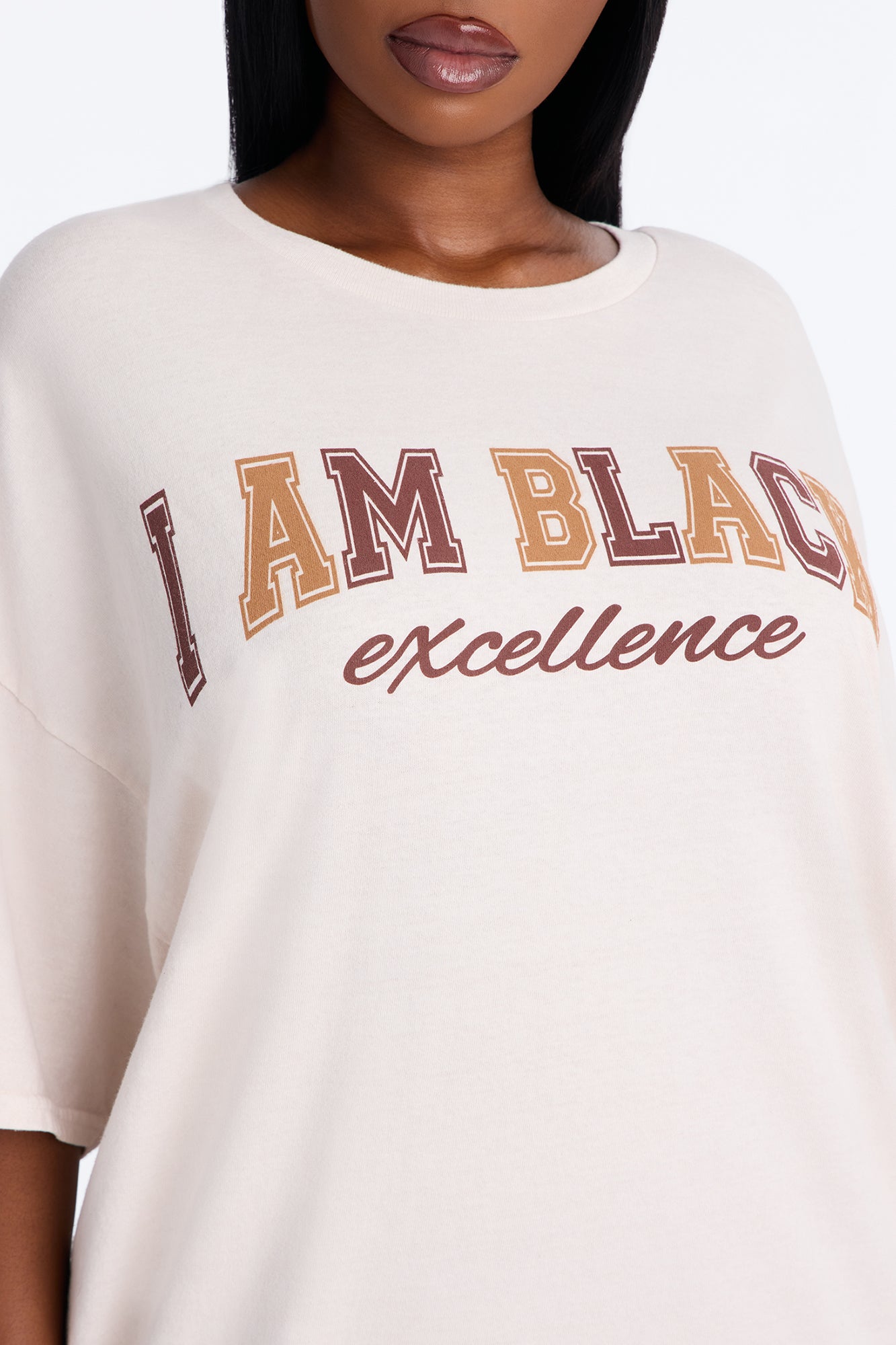 I Am Black Excellence Washed Tee - Off White