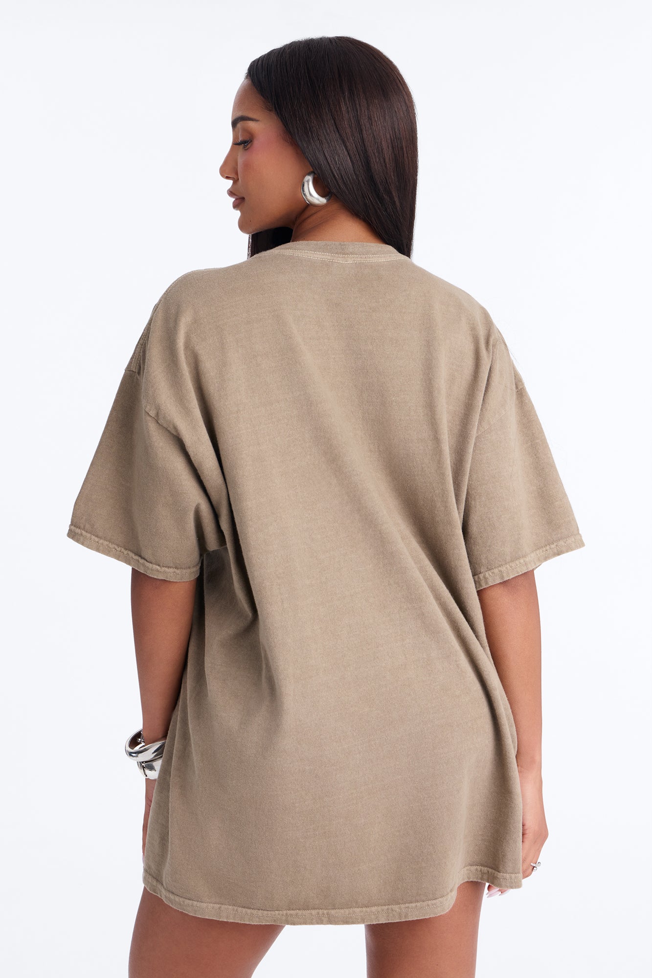 Sensitive Gangsta Washed Oversized Tee - Brown