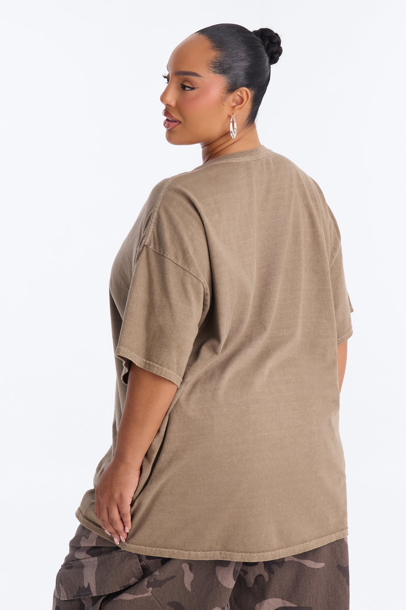 Sensitive Gangsta Washed Oversized Tee - Brown