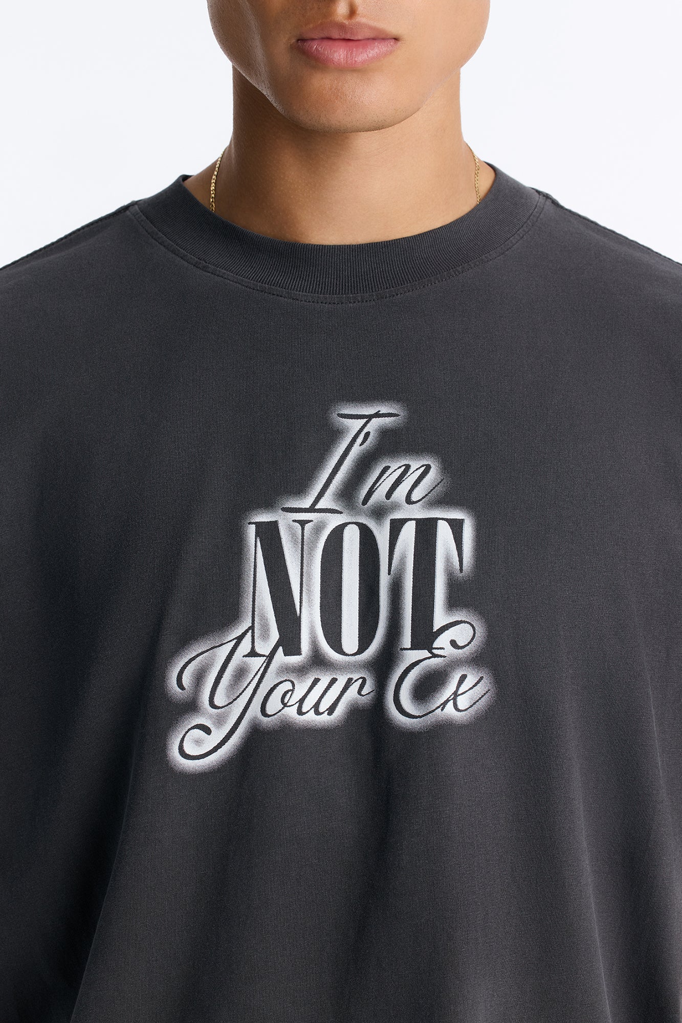 Not Your Ex Vintage Boxy Short Sleeve Tee - Black