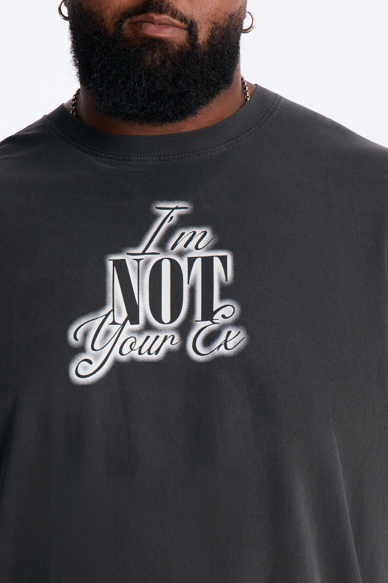 Not Your Ex Vintage Boxy Short Sleeve Tee - Black