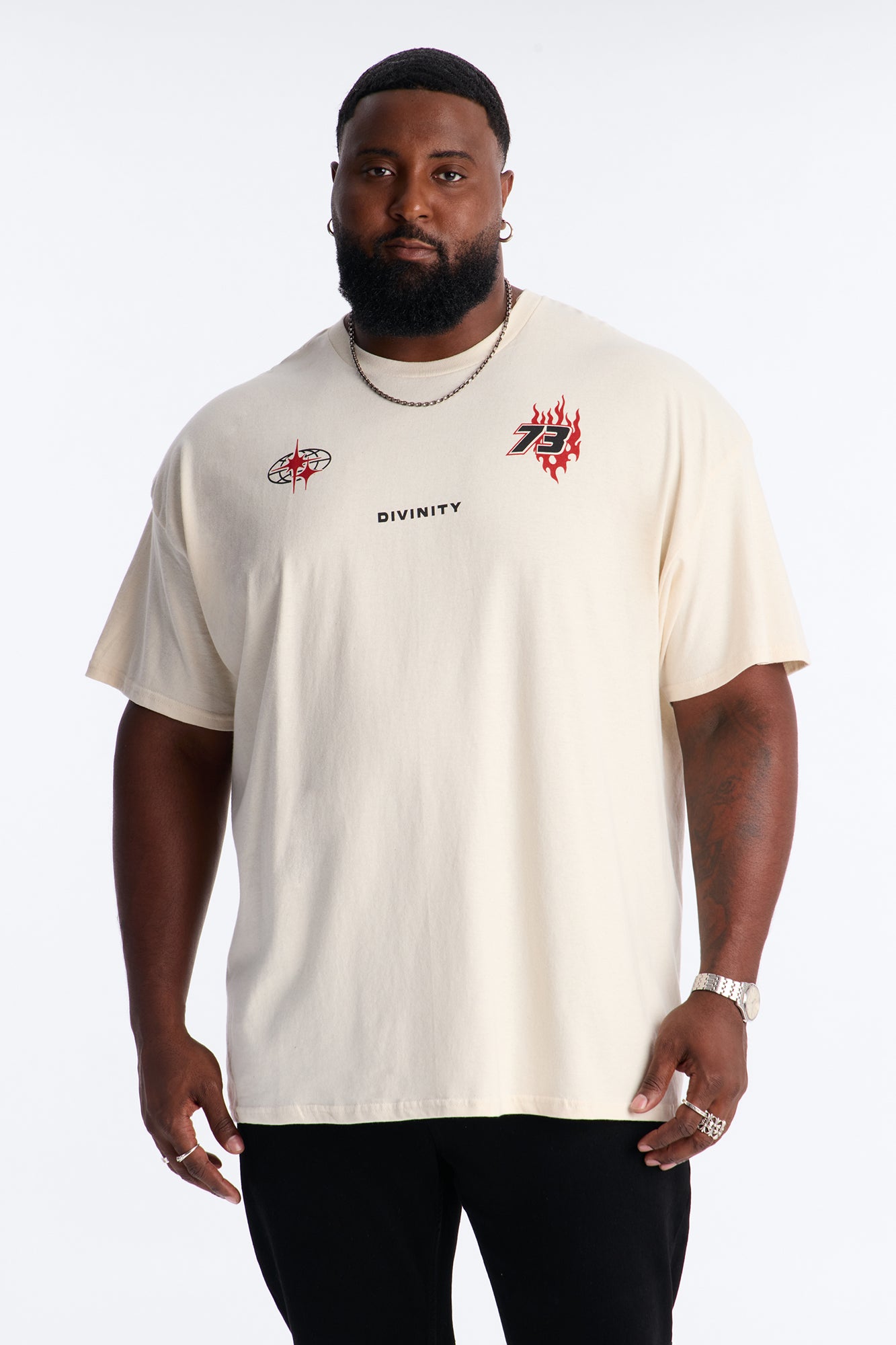Divinity Oversized Short Sleeve Tee - Cream