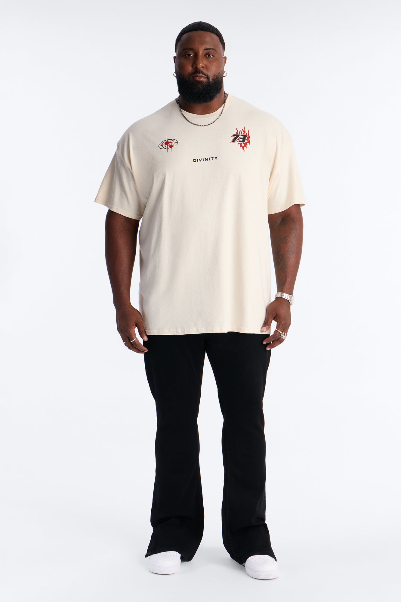 Divinity Oversized Short Sleeve Tee - Cream