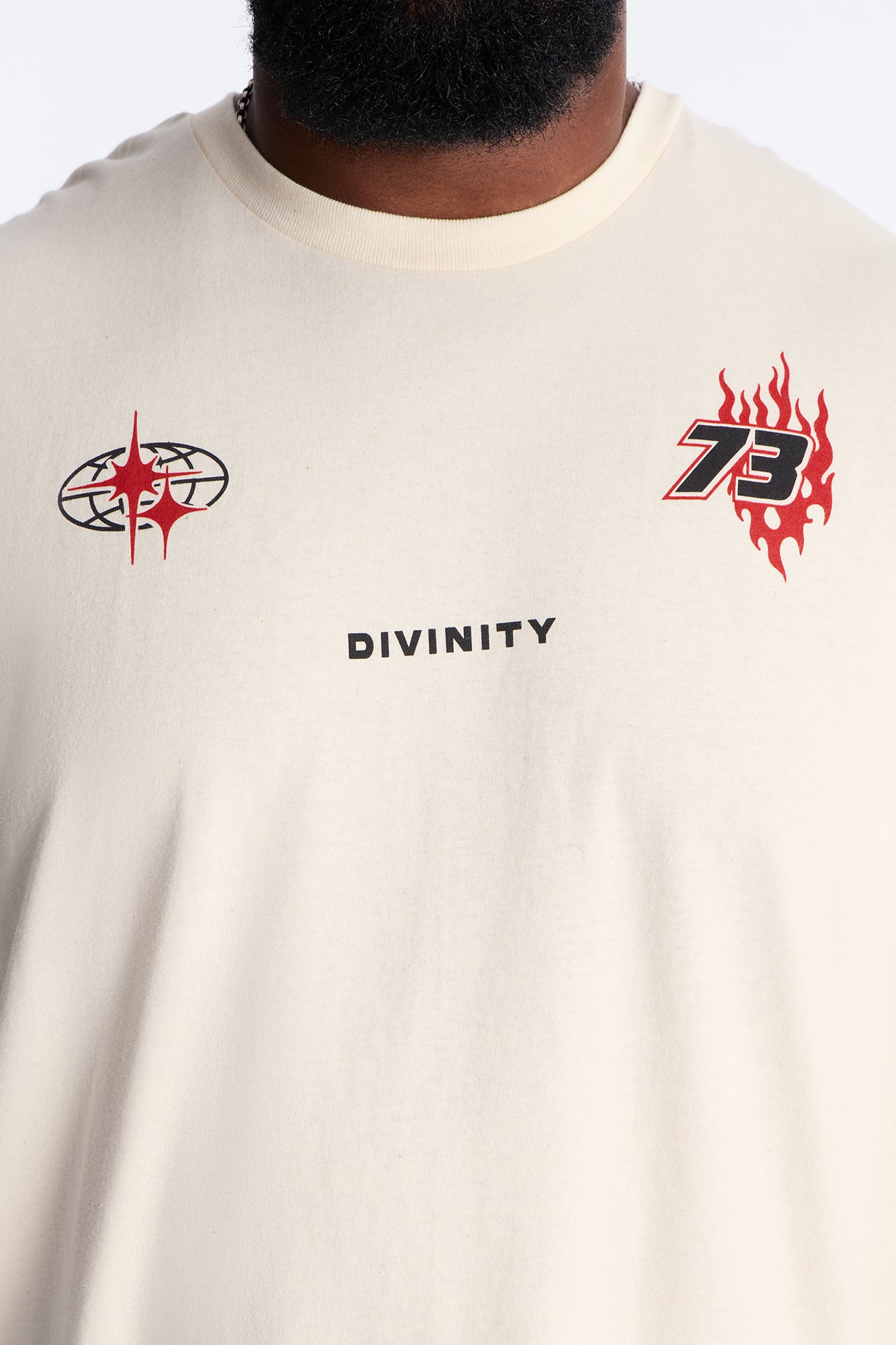 Divinity Oversized Short Sleeve Tee - Cream