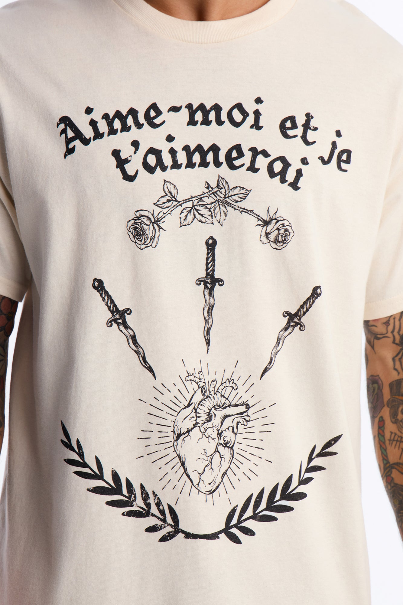Aime Moi Oversized Short Sleeve Tee - Cream