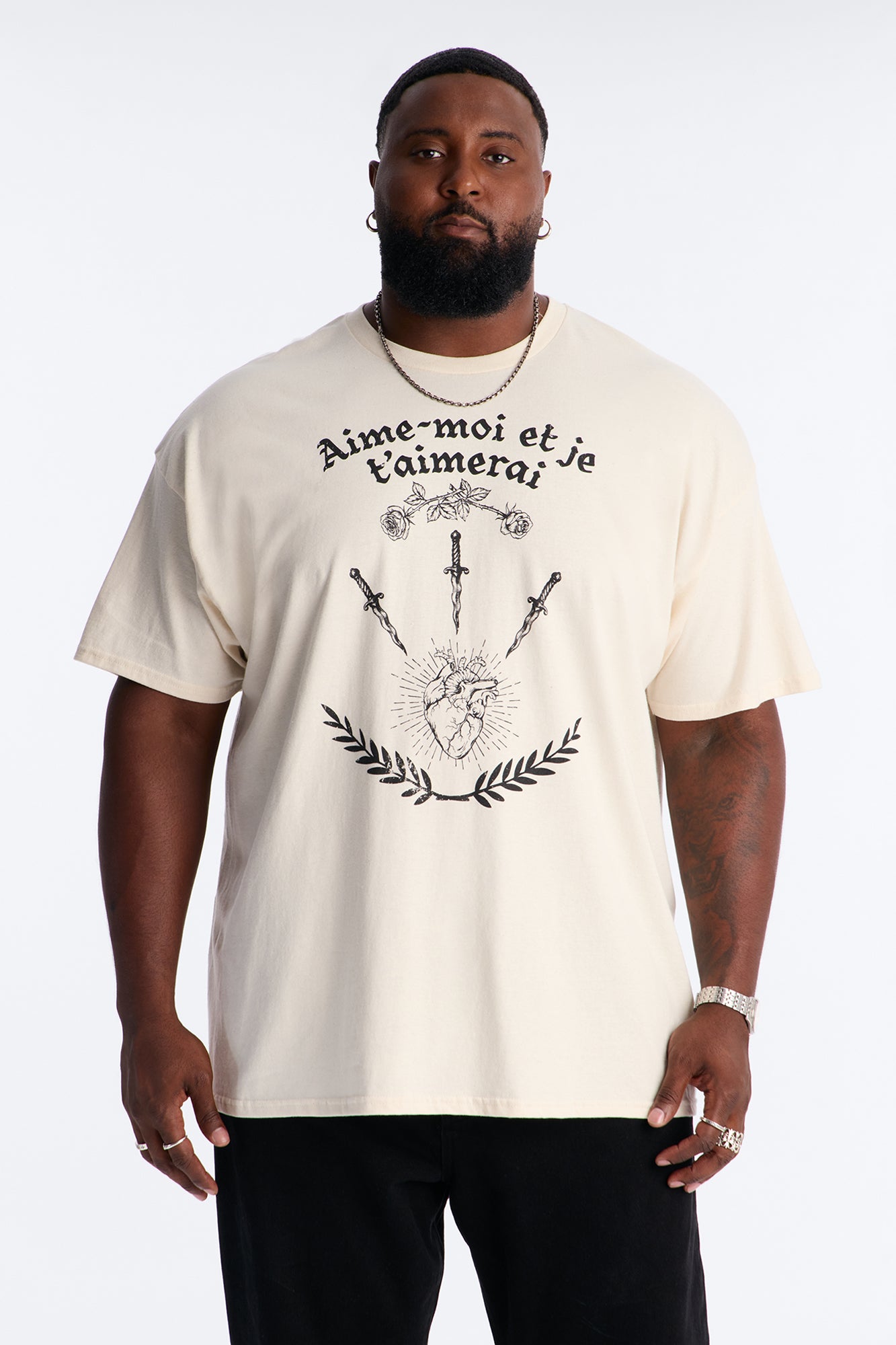 Aime Moi Oversized Short Sleeve Tee - Cream