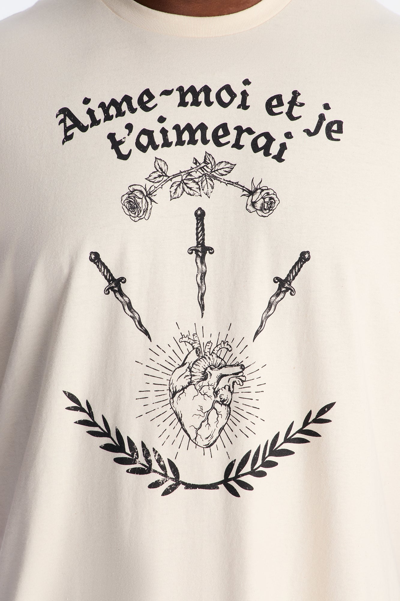 Aime Moi Oversized Short Sleeve Tee - Cream