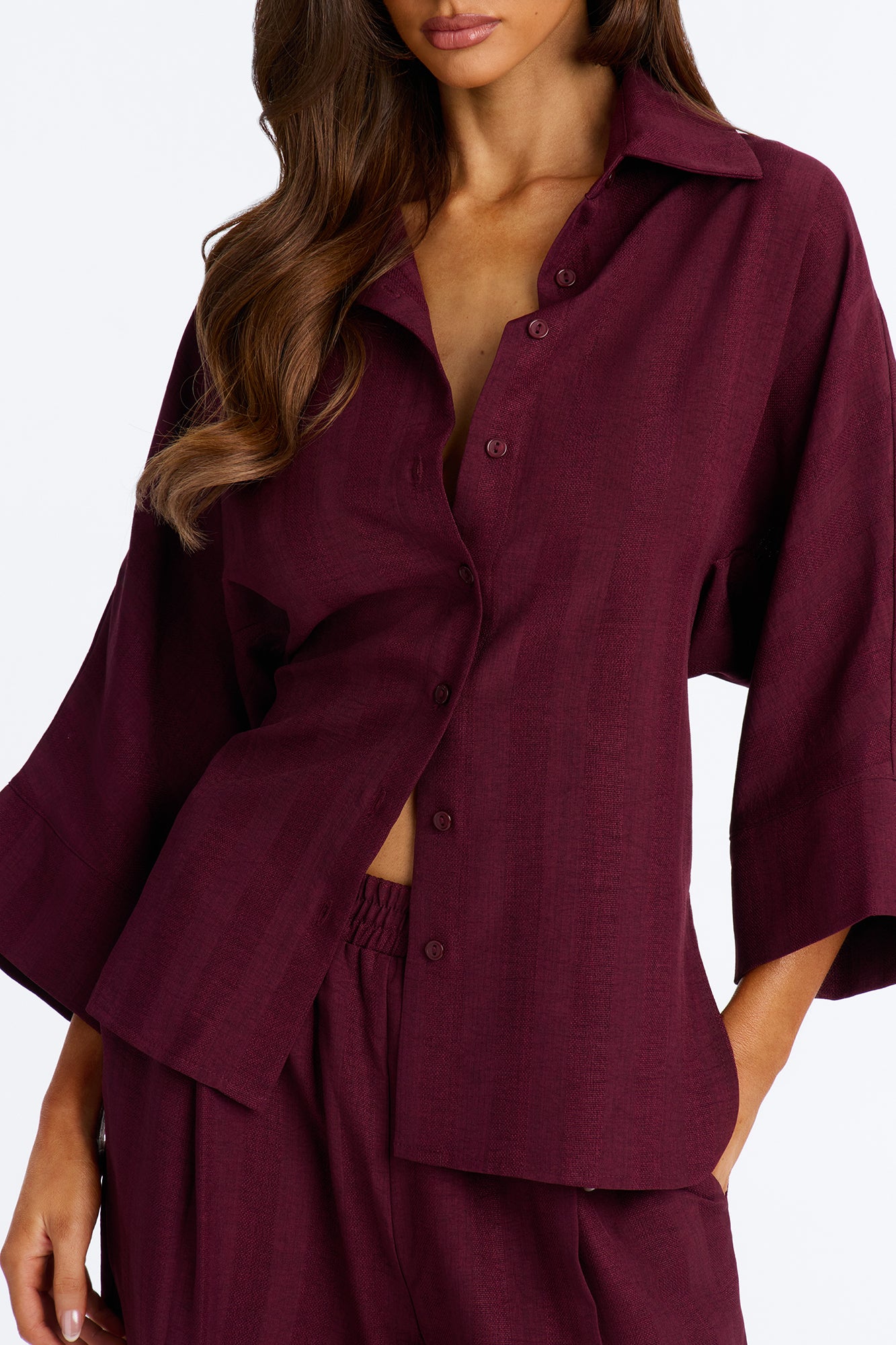 Kayla Pant Set - Burgundy