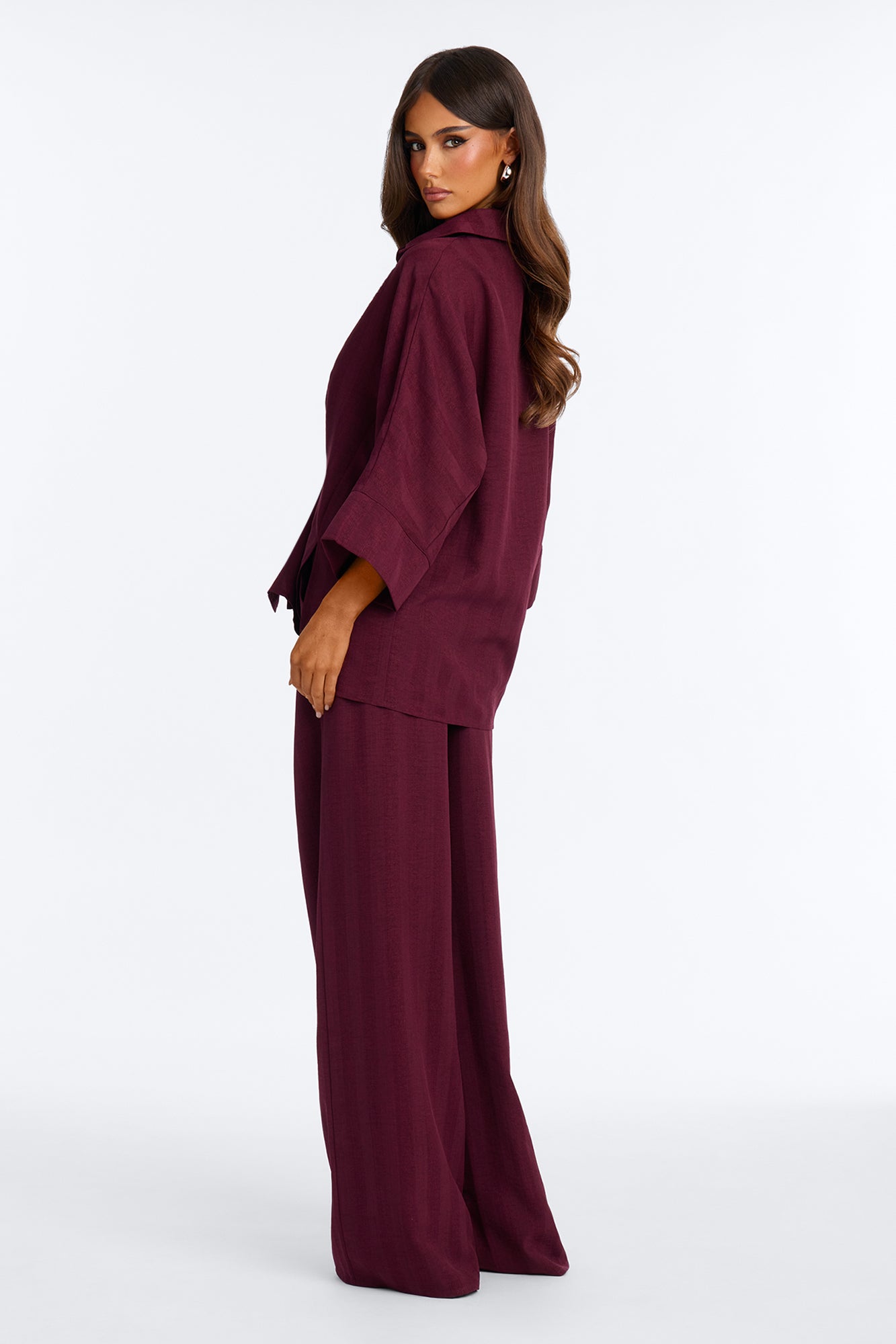 Kayla Pant Set - Burgundy
