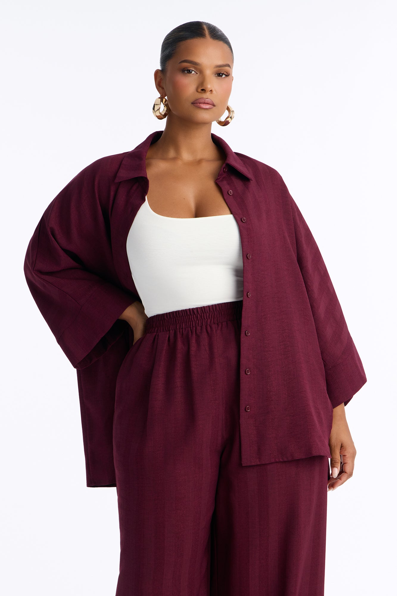 Kayla Pant Set - Burgundy