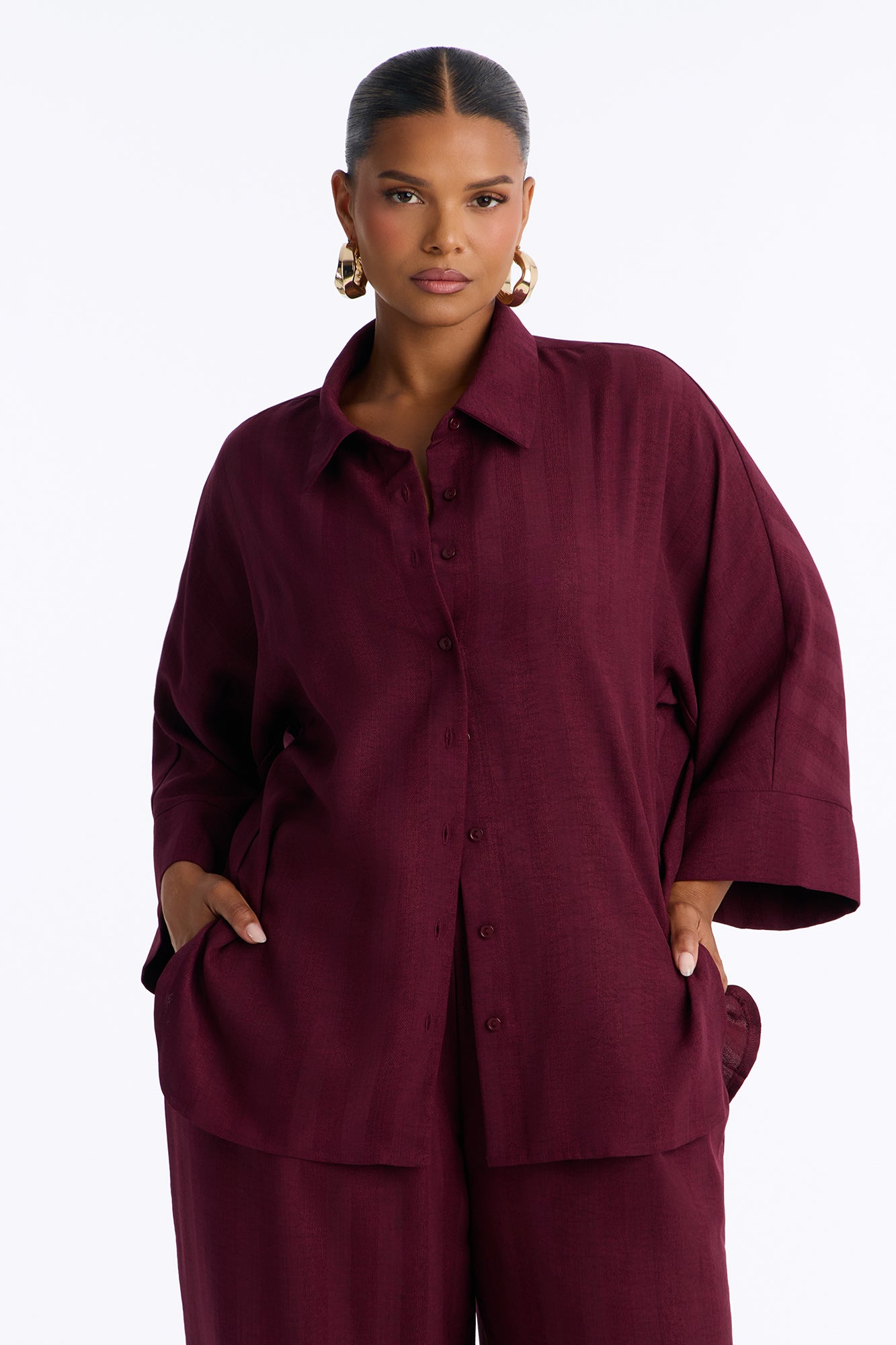 Kayla Pant Set - Burgundy