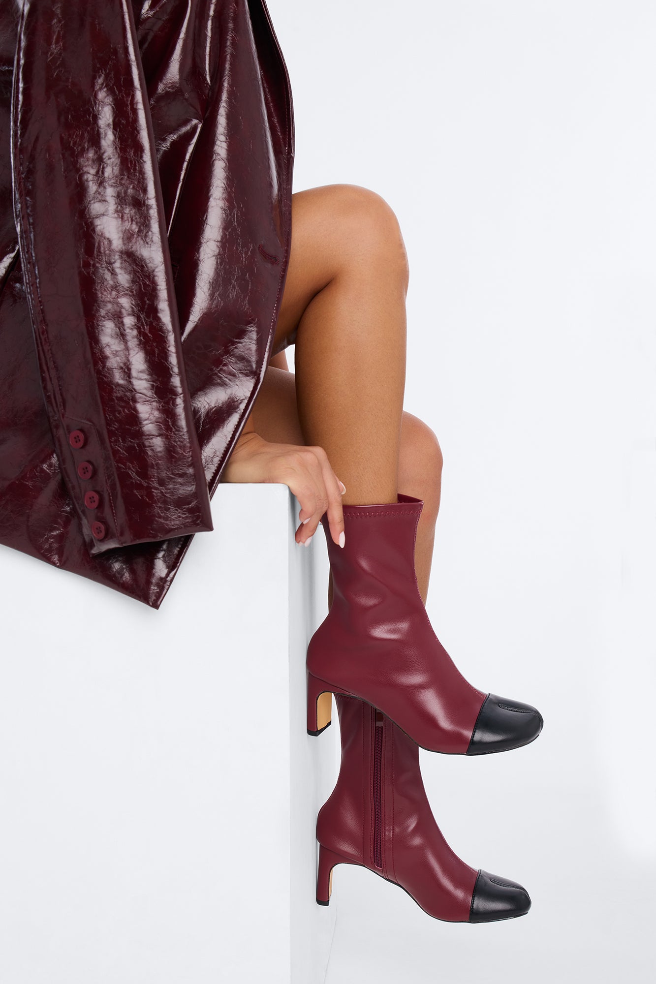 More Kicks Tabi Booties - Burgundy