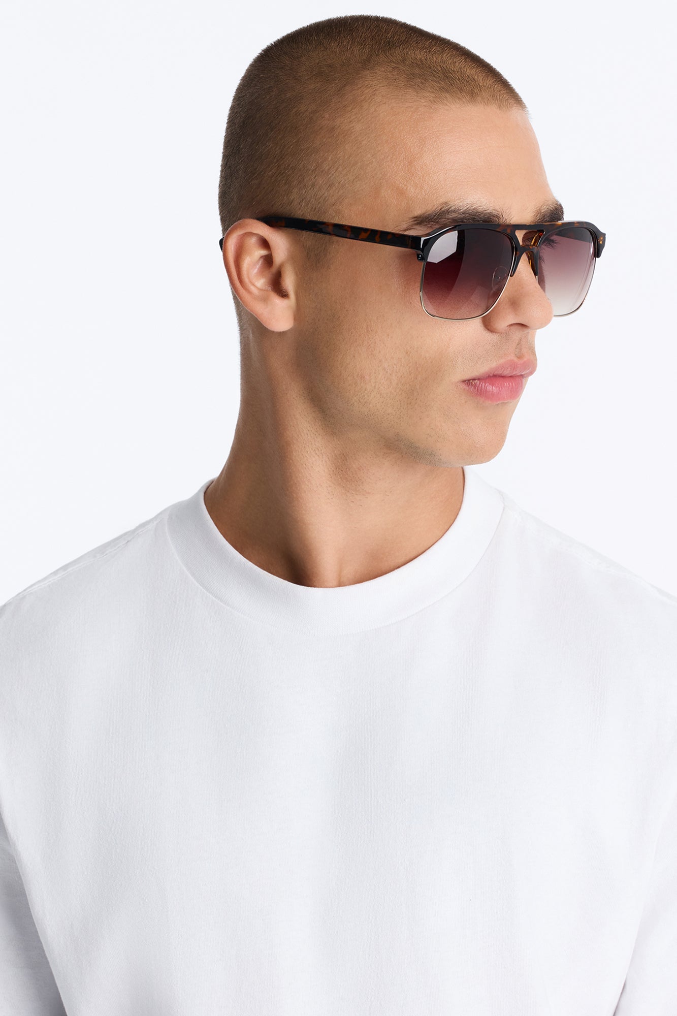Show Face Aviator Sunglasses - Tortoise/Brown