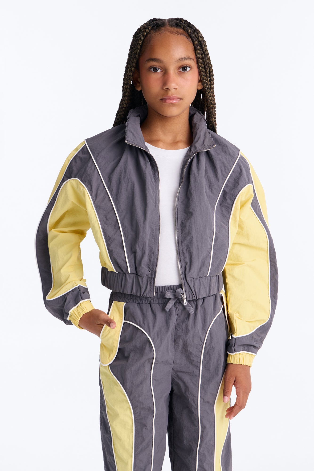 Mini New Era Colorblock Windbreaker Jacket - Charcoal/combo