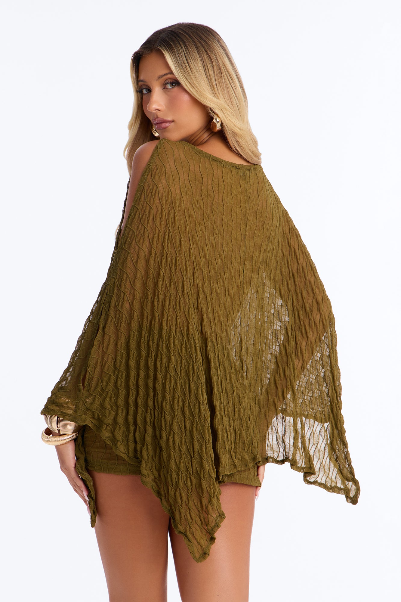 Leah Textured Short Set - Olive