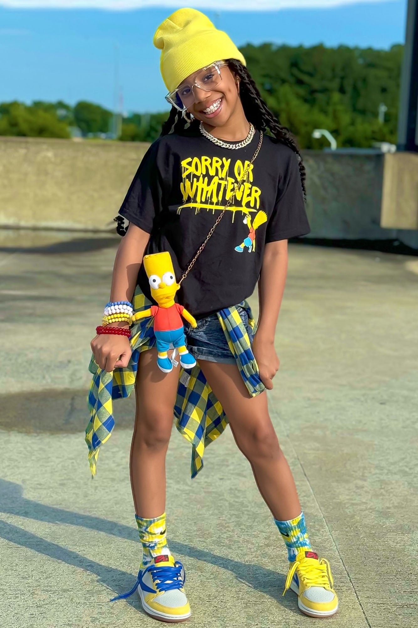Mini Bart Simpson Sorry Tee - Black