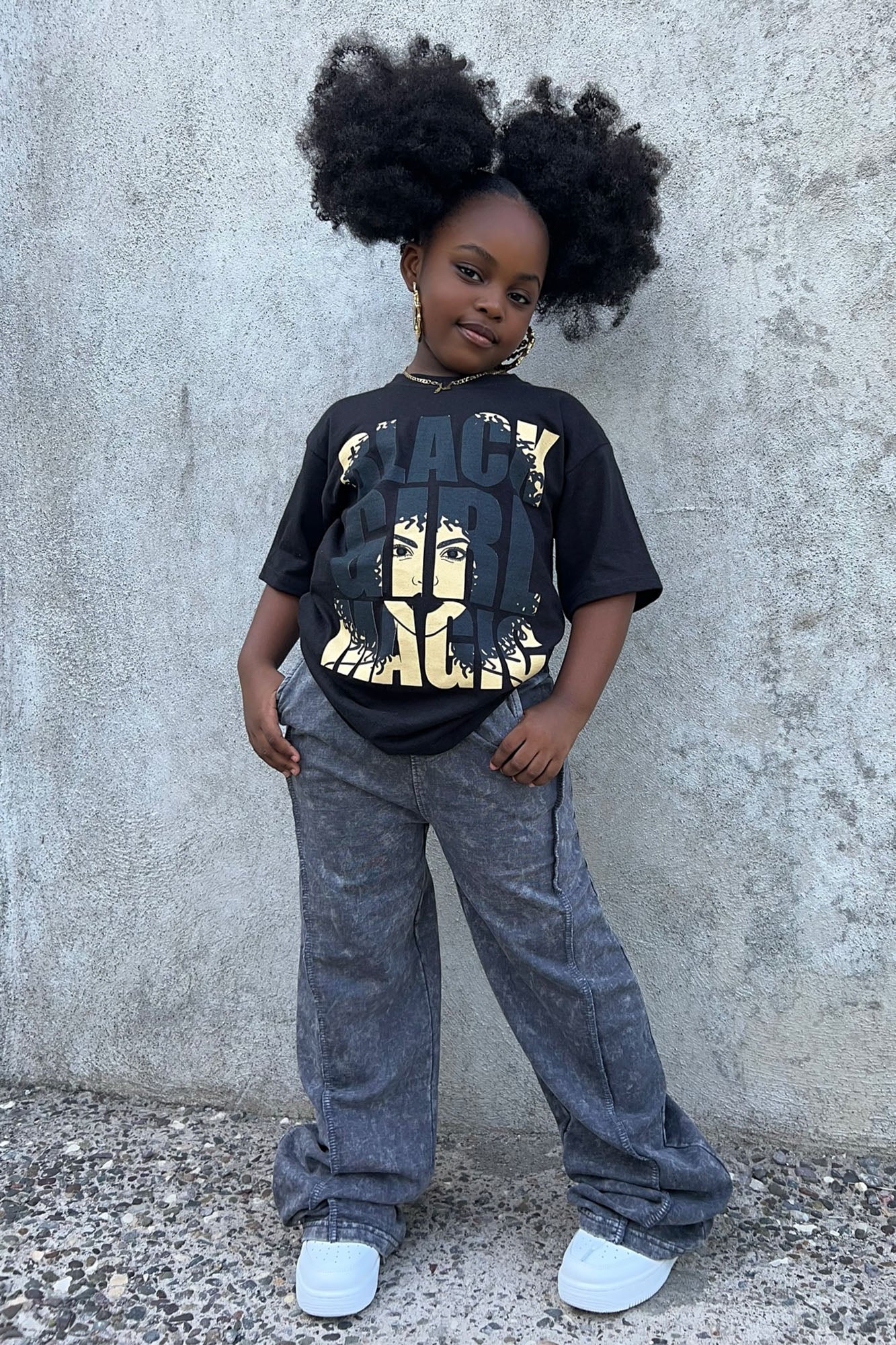 Mini Black Girl Magic T-Shirt - Black